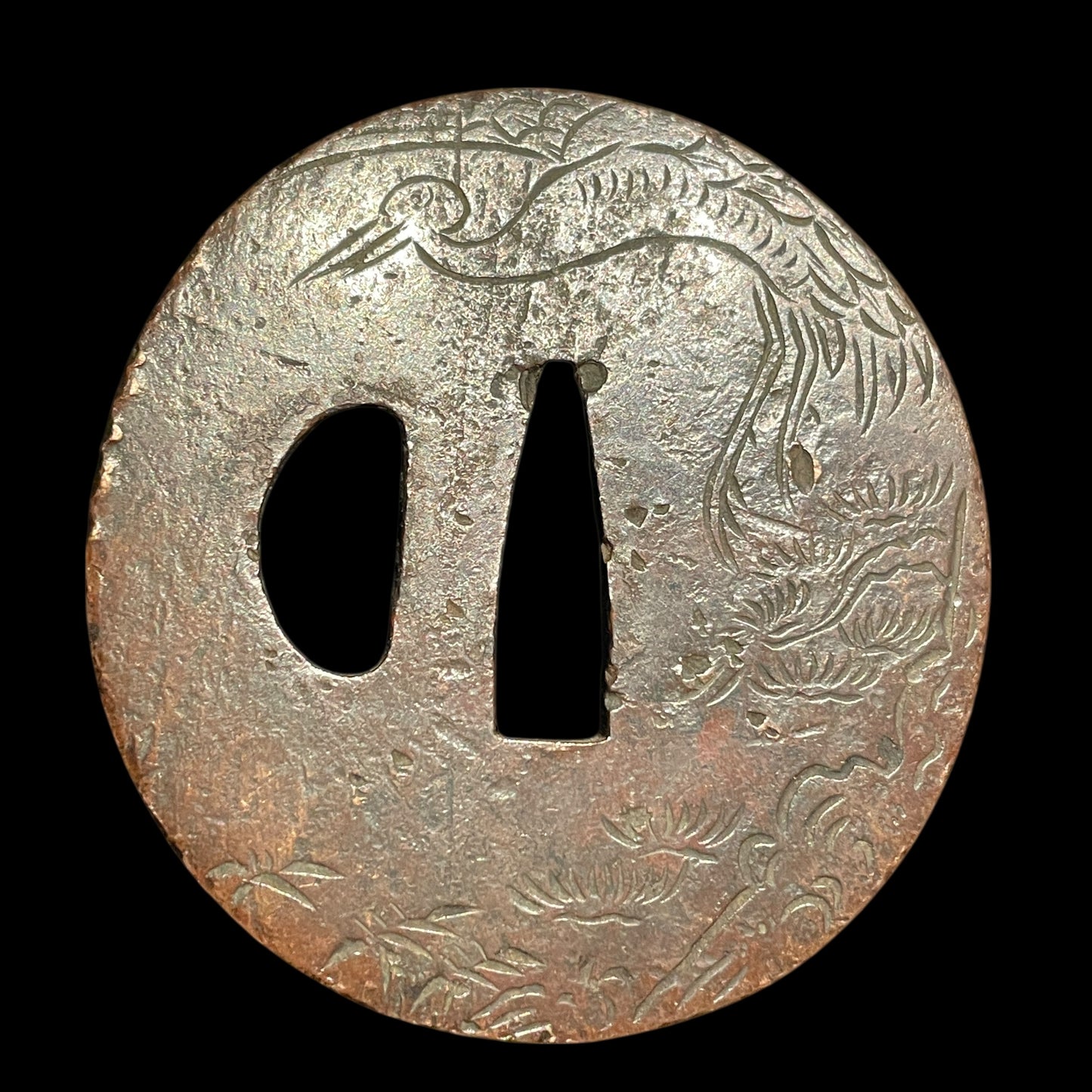 Samurai Fuchikashira 武者縁頭, Long Wakizashi, Suekoto 末古刀, Late Muromachi period