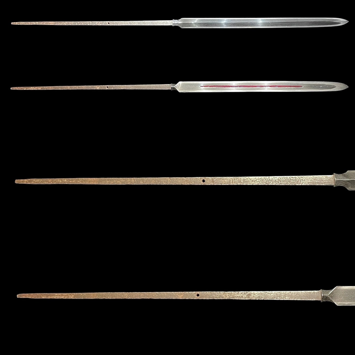 Long Hirasankaku-Yari 平三角槍, Yamashirokokuju Kunishige 山城國住國重 signed, Edo period