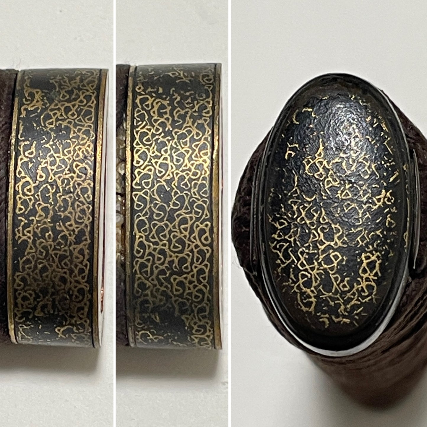 Daruma 達磨 Menuki Sukesada signd Wakizashi, Shigure 時雨 Tsuba, Kaga Fuchikashira