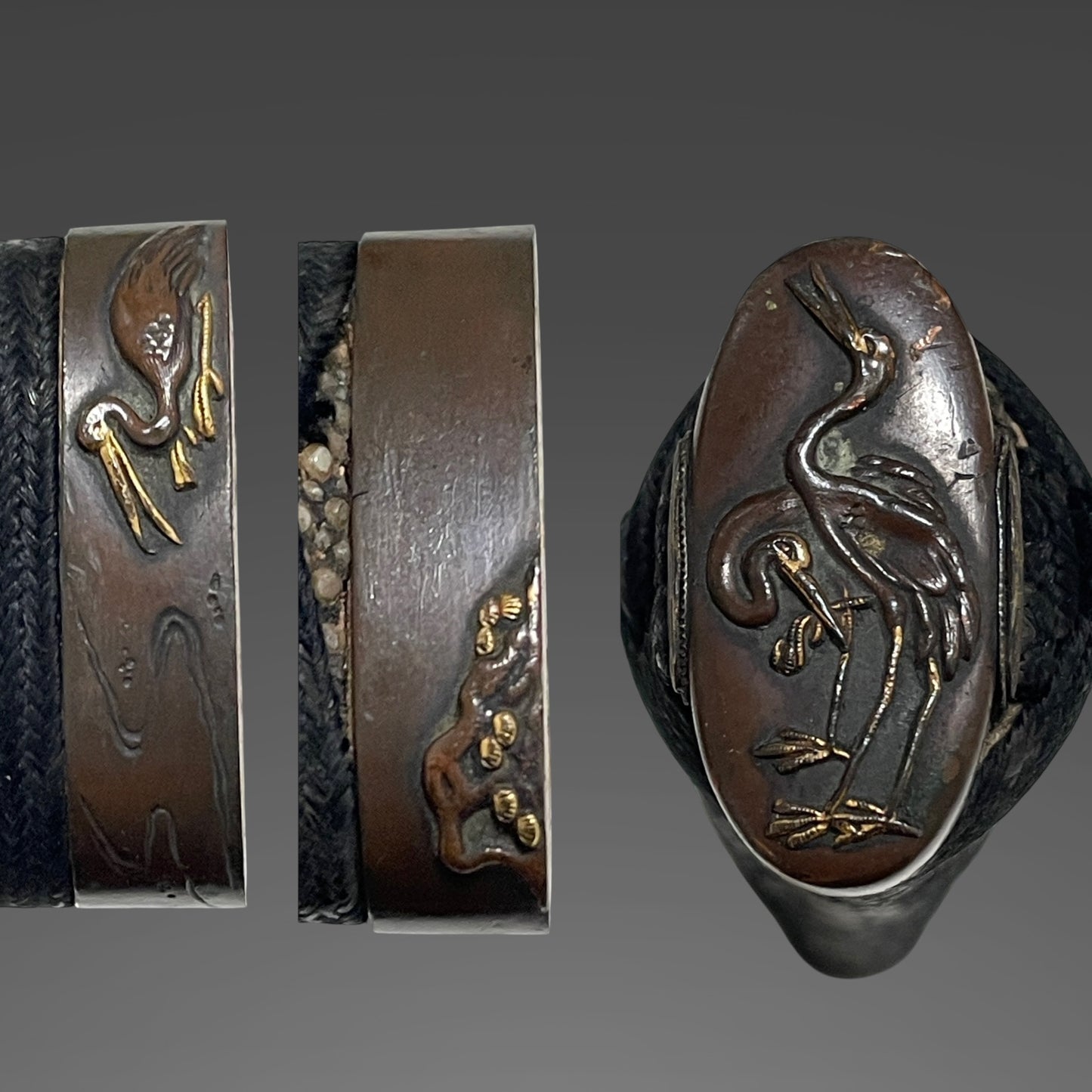 Shobuzukuri Wakizashi, Tiger Menuki, with Kozuka, Edo period mumei