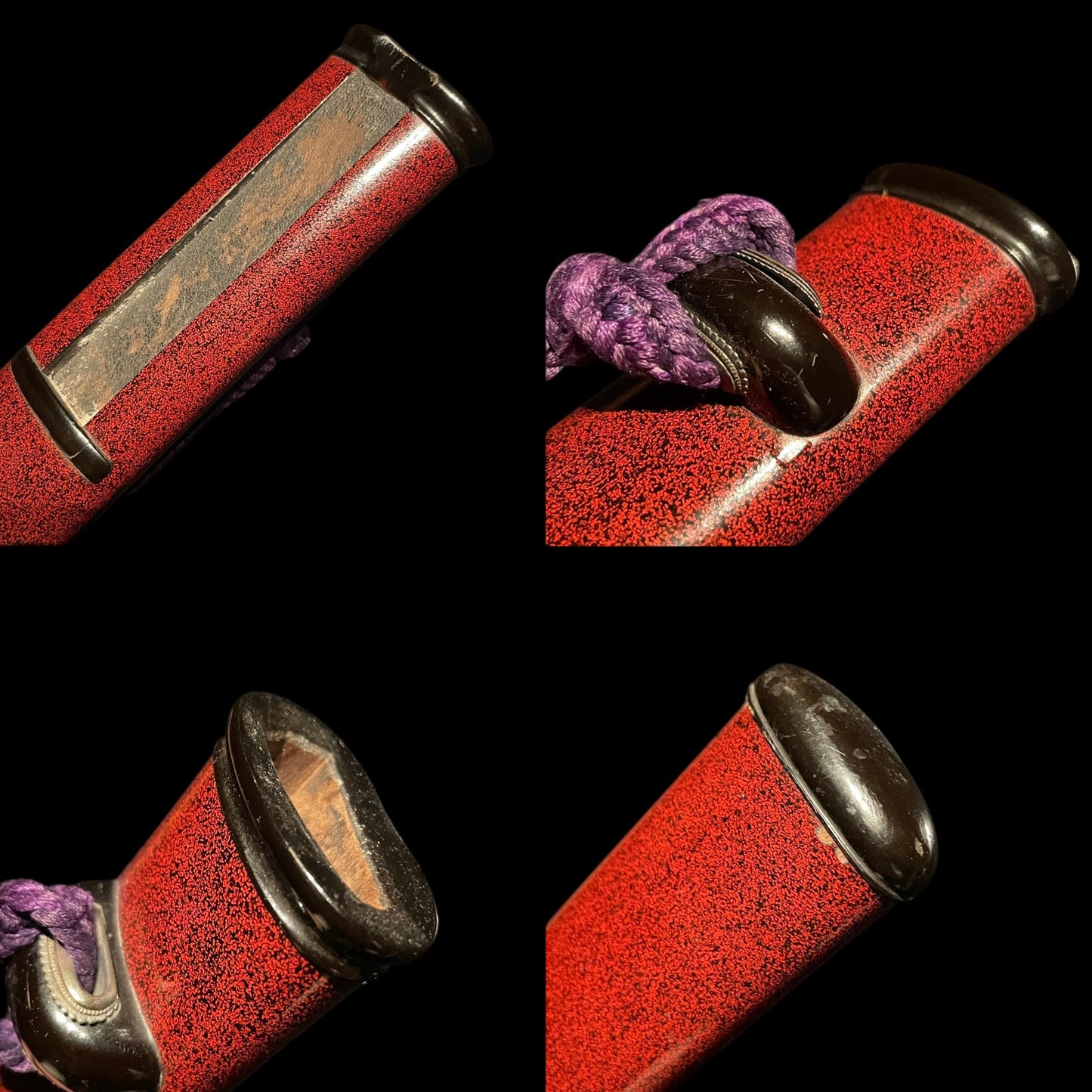 Thick Red TANTO. Hizenkoku Dewadaijo 肥前国出羽大掾 signed, Edo period