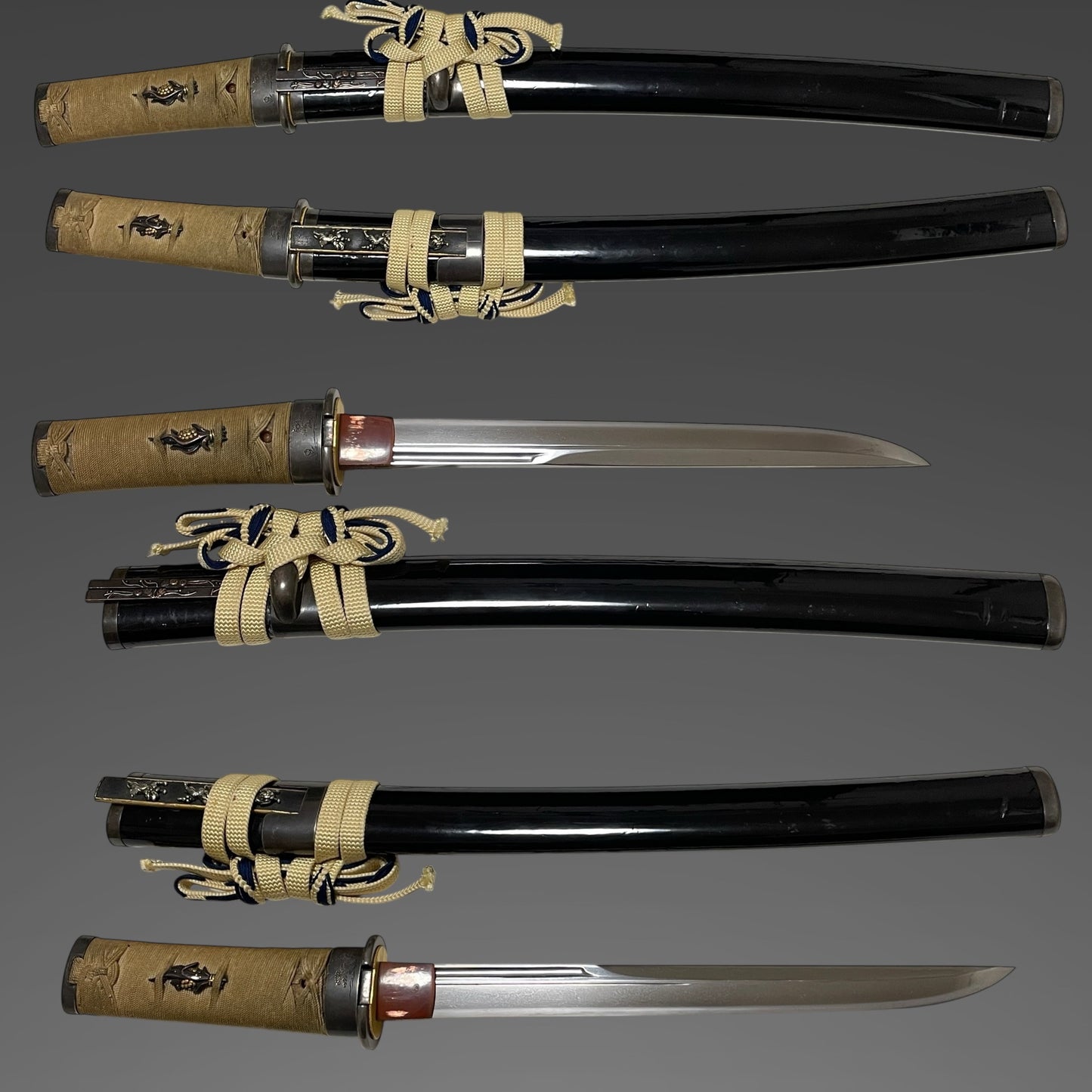 Kiyonori 清則 signed, Kanmuriotoshi 冠落 TANTO, with Kozuka Kogai,  NBTHK Certificate