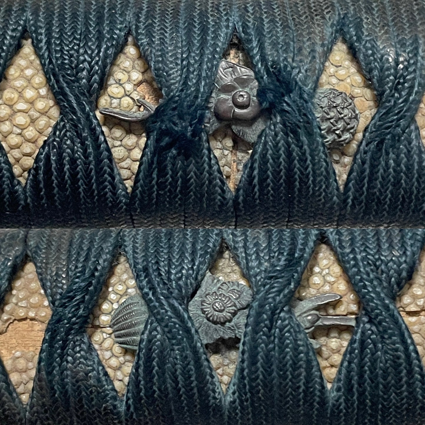 Dragon Fuchikashira, Bishuosa 1470s 備州長 文明二年 signed Long Wakizashi, Brass Tsuba