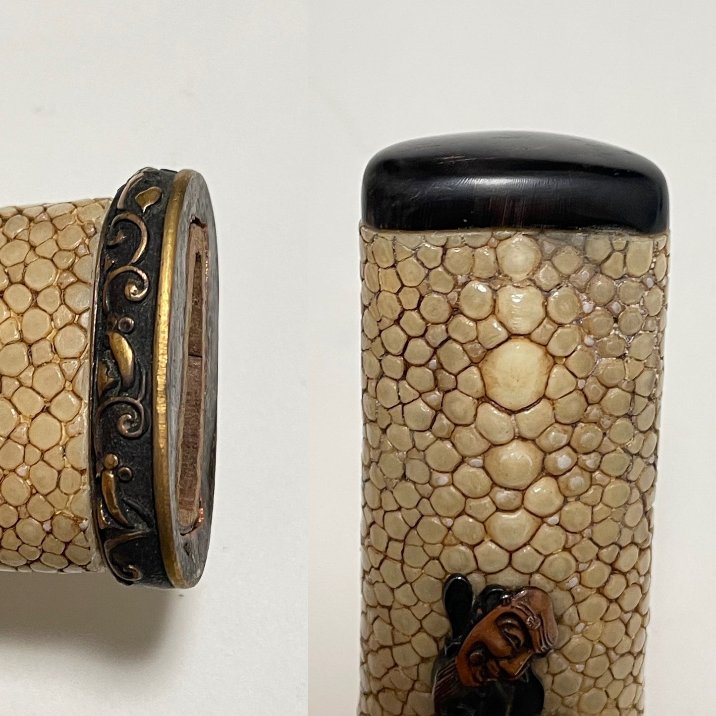 Nohmen Menuki 能面目貫 TANTO, Okina 翁 and Hannya 般若, Edo period mumei