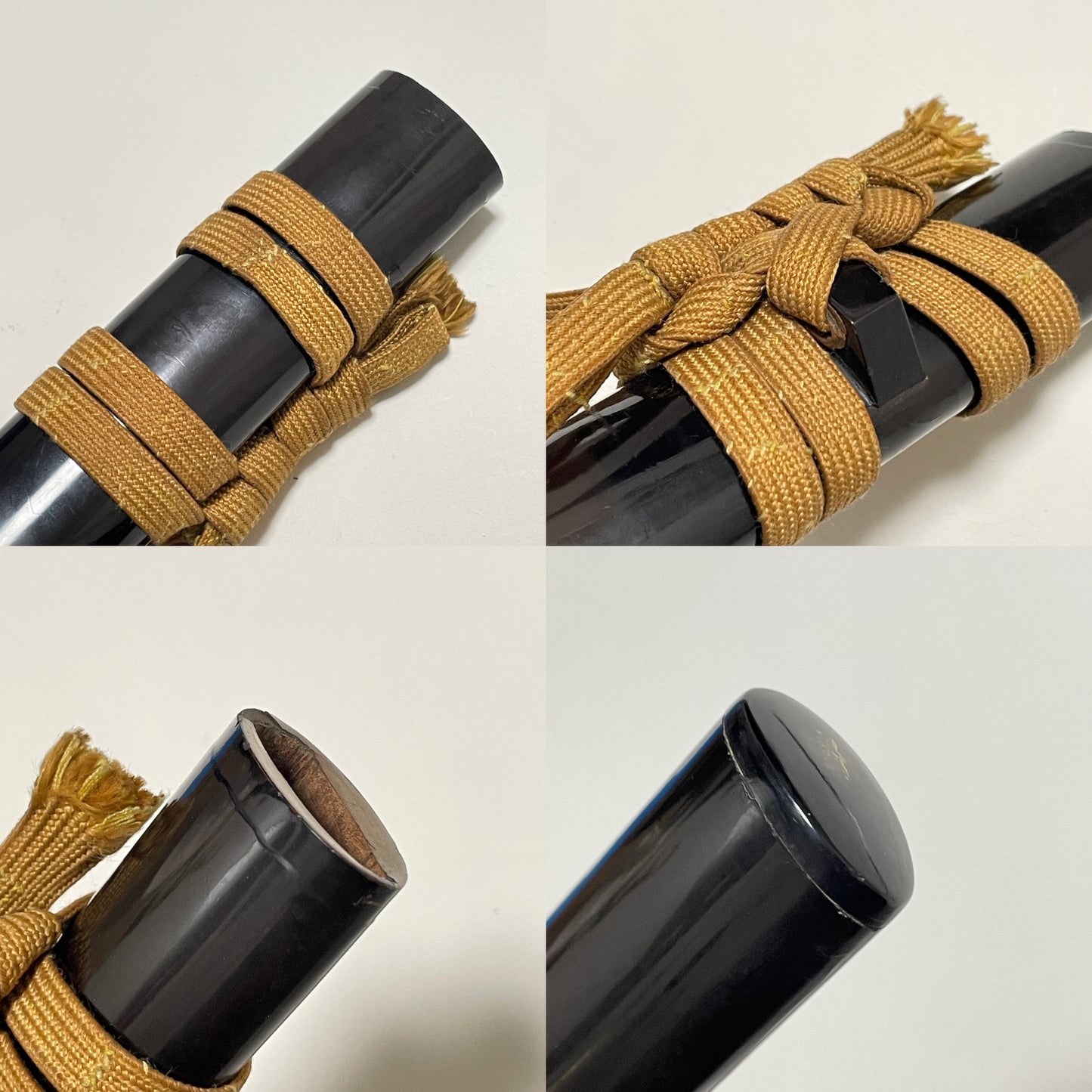 Daruma 達磨 Menuki Sukesada signd Wakizashi, Shigure 時雨 Tsuba, Kaga Fuchikashira