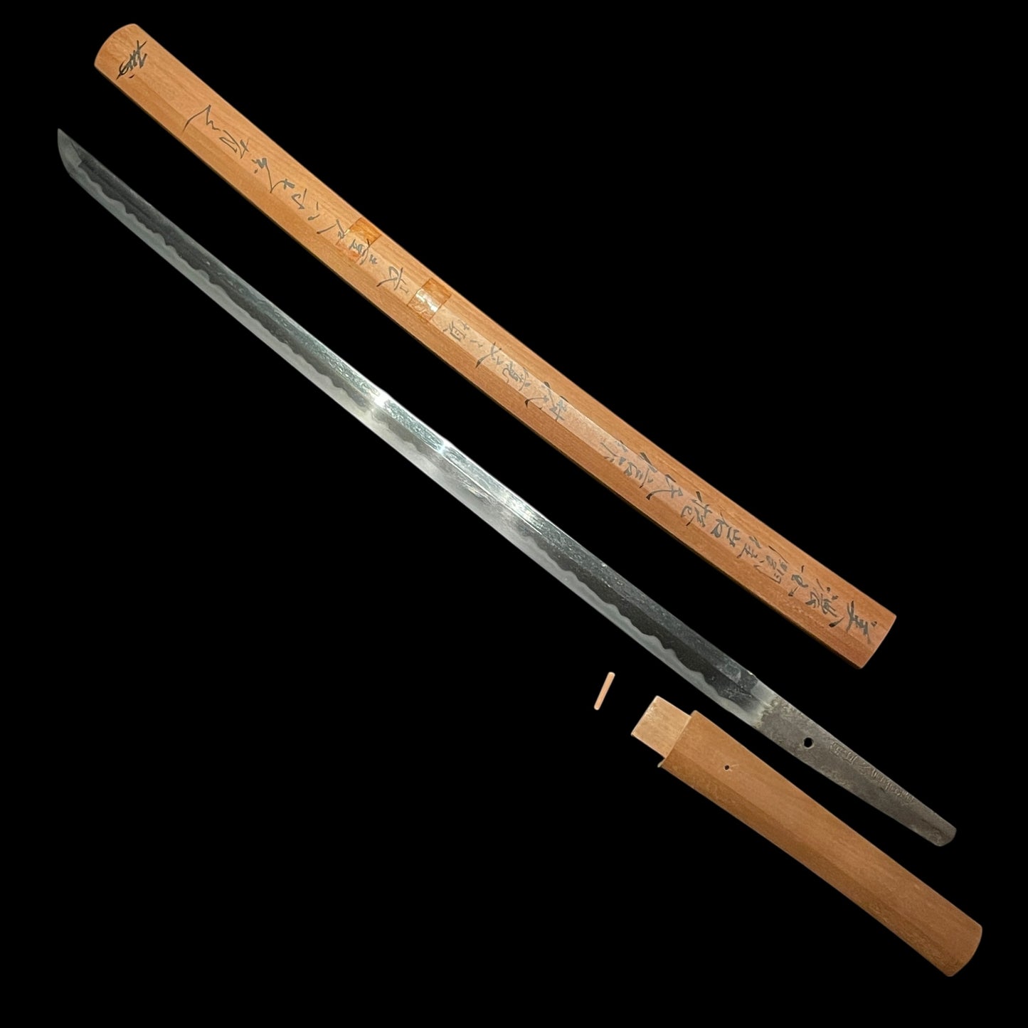 Sekiju Ujinobu Ganmaku 関住氏信岩捲 signed, Straight Long Wakizashi, Sayagaki 鞘書