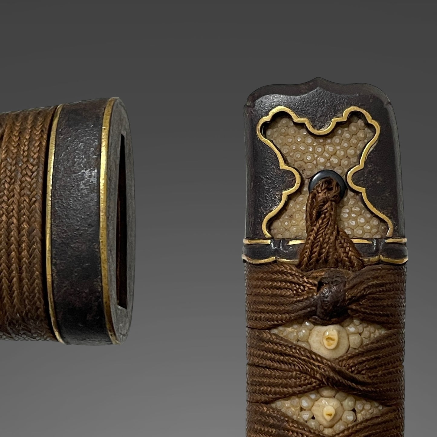 Bat Menuki 蝙蝠目貫, Handachi-Koshirae 半太刀拵 Wakizashi, Edo period mumei