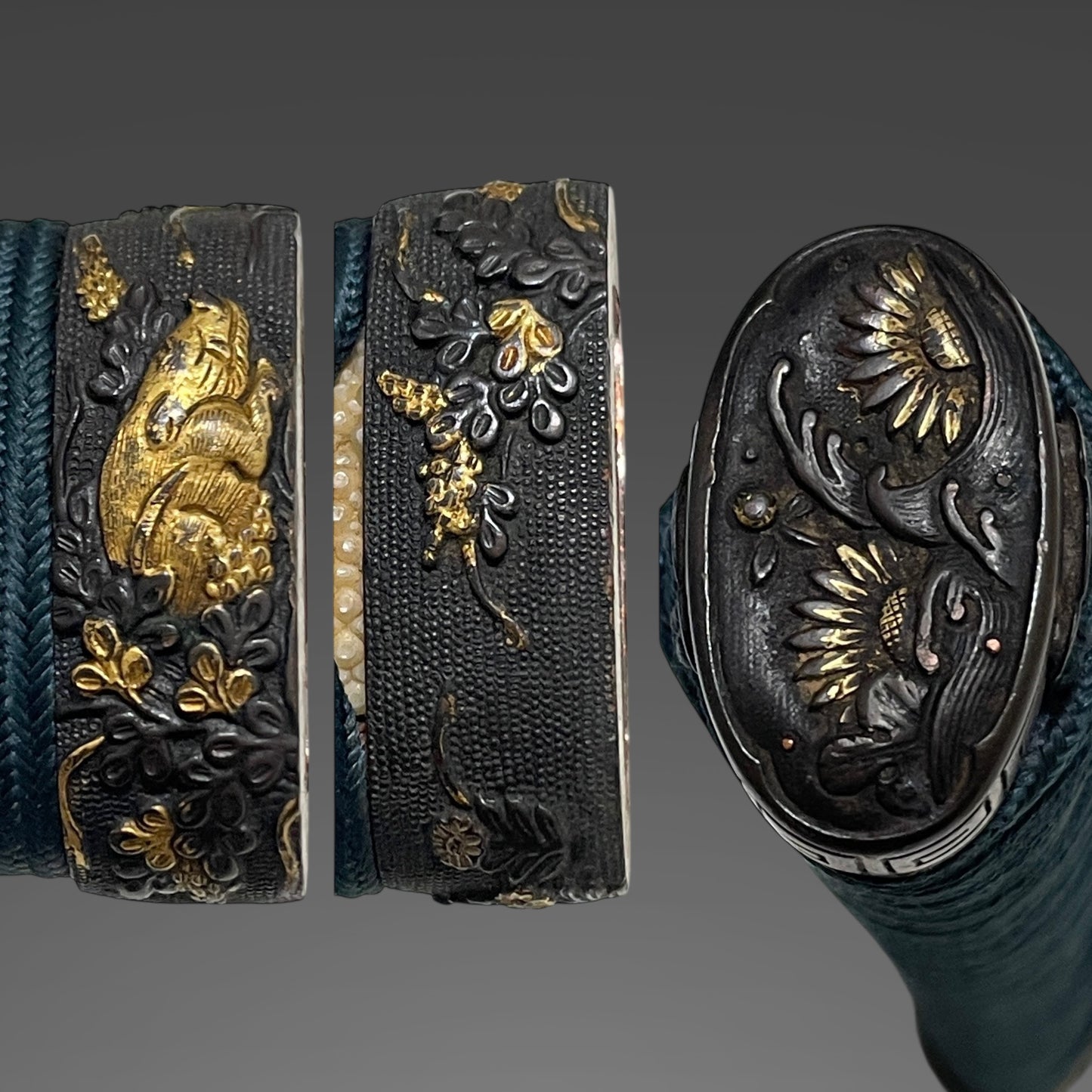 Kanemoto 兼元 signed Long WAKIZASHI, Boar Fuchikashira, Edo period