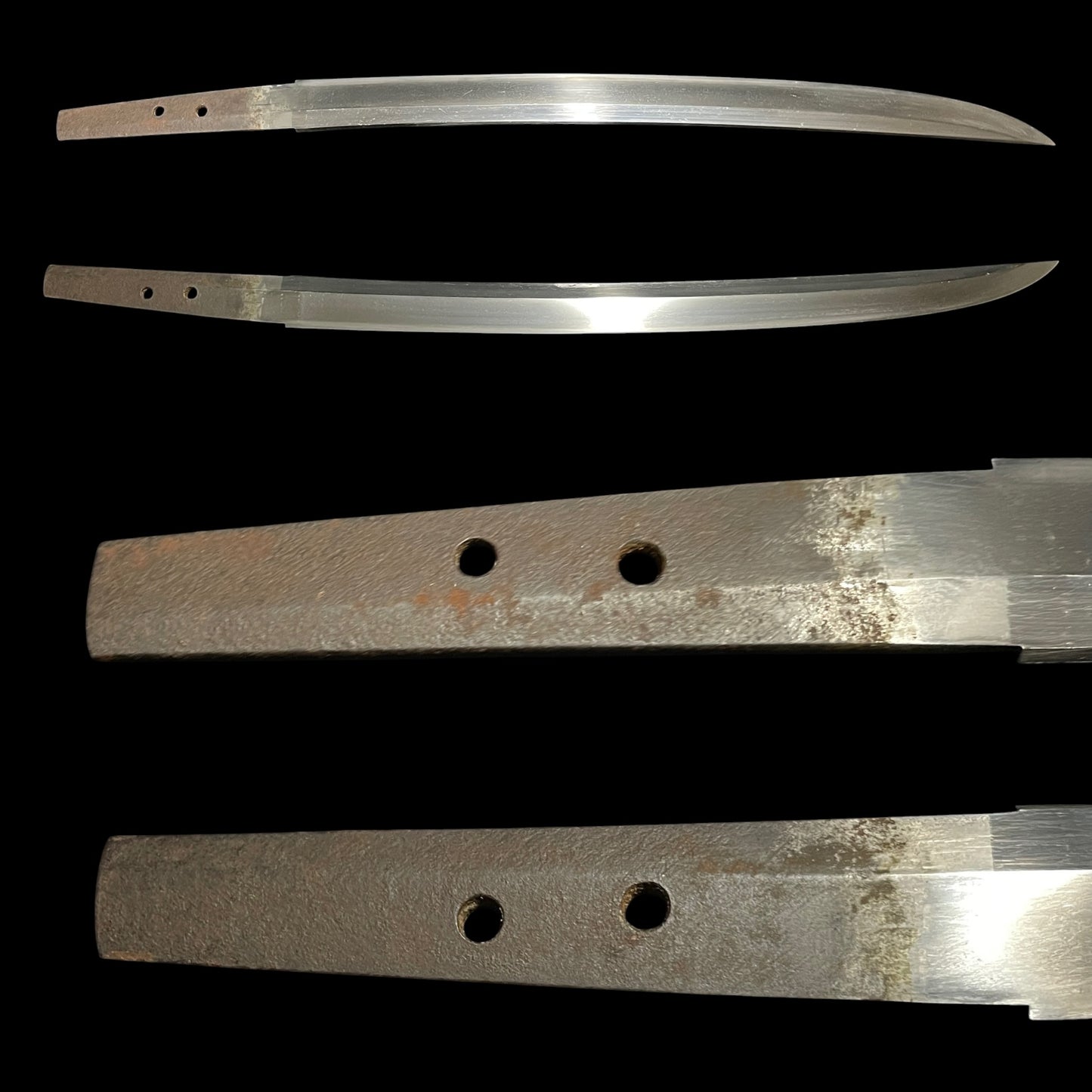 Naginata Naoshi Wakizashi, Kagemakie-Saya 陰蒔絵鞘, Thick Blade, Muromachi period mumei