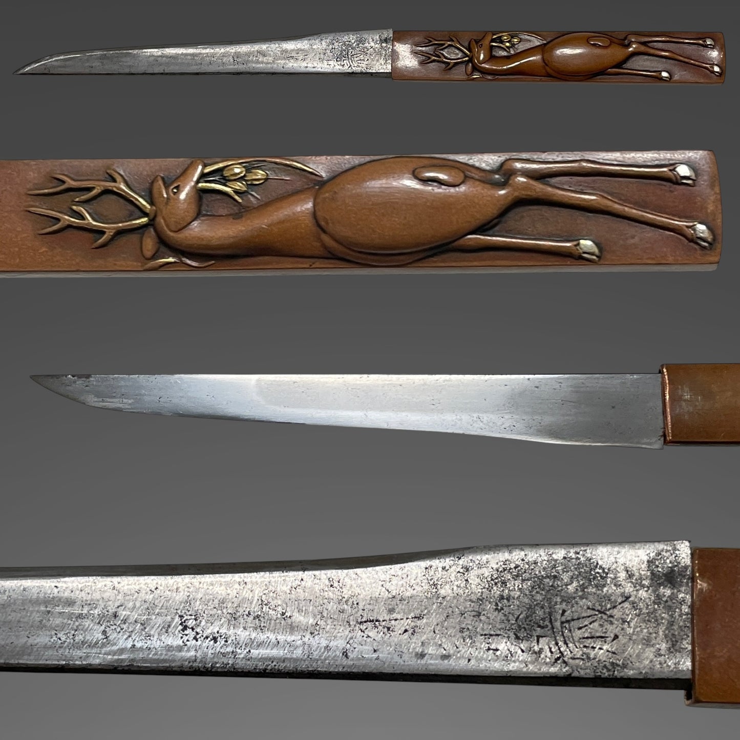 Sue-Seki 末関,  Hirazukuri Wakizashi, 平造脇差, with Kozuka kogai, Muromachi period