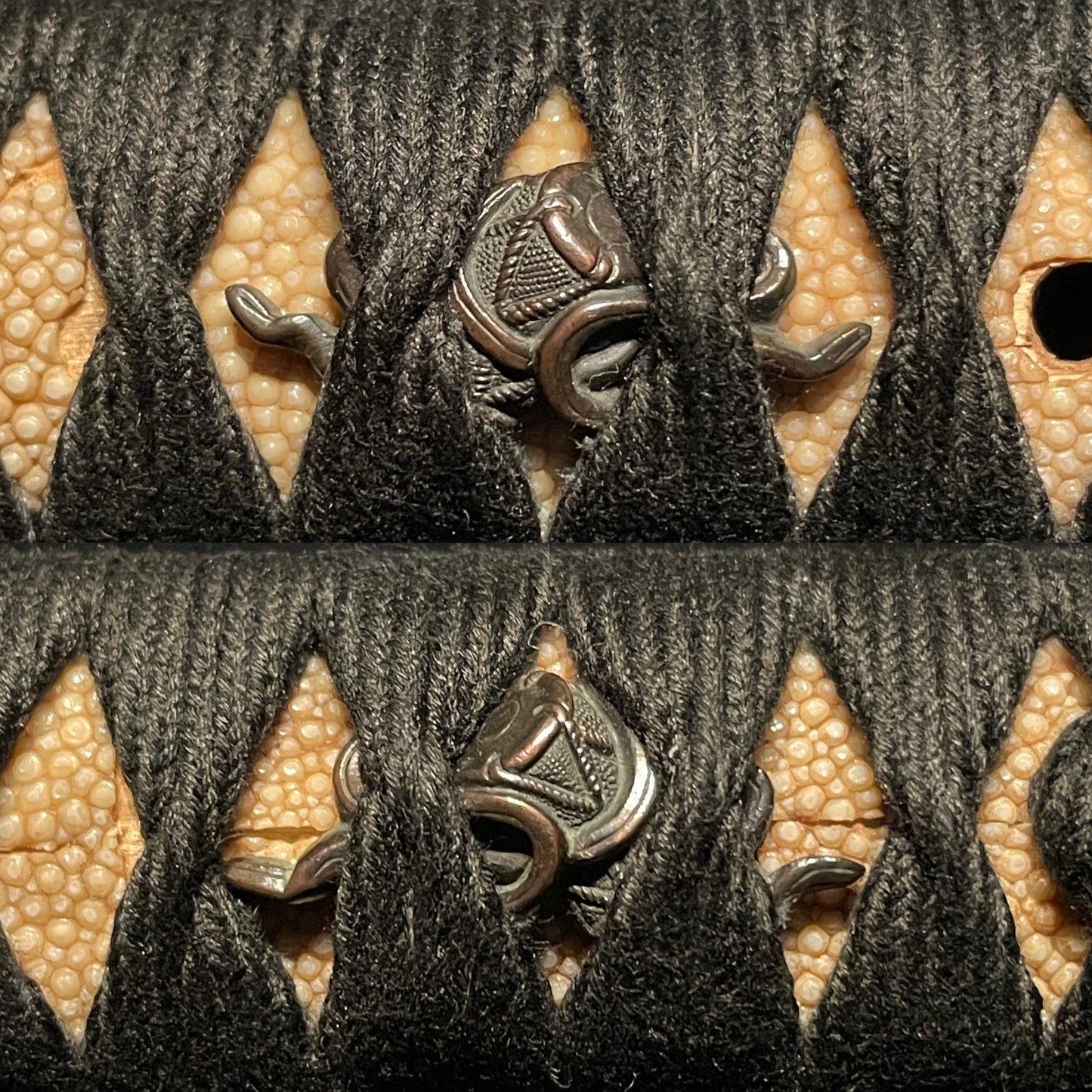 Goat Fuchi and Signed Tsuba WAKIZASHI, Tsuzumi 鼓 Menuki, Edo period mumei