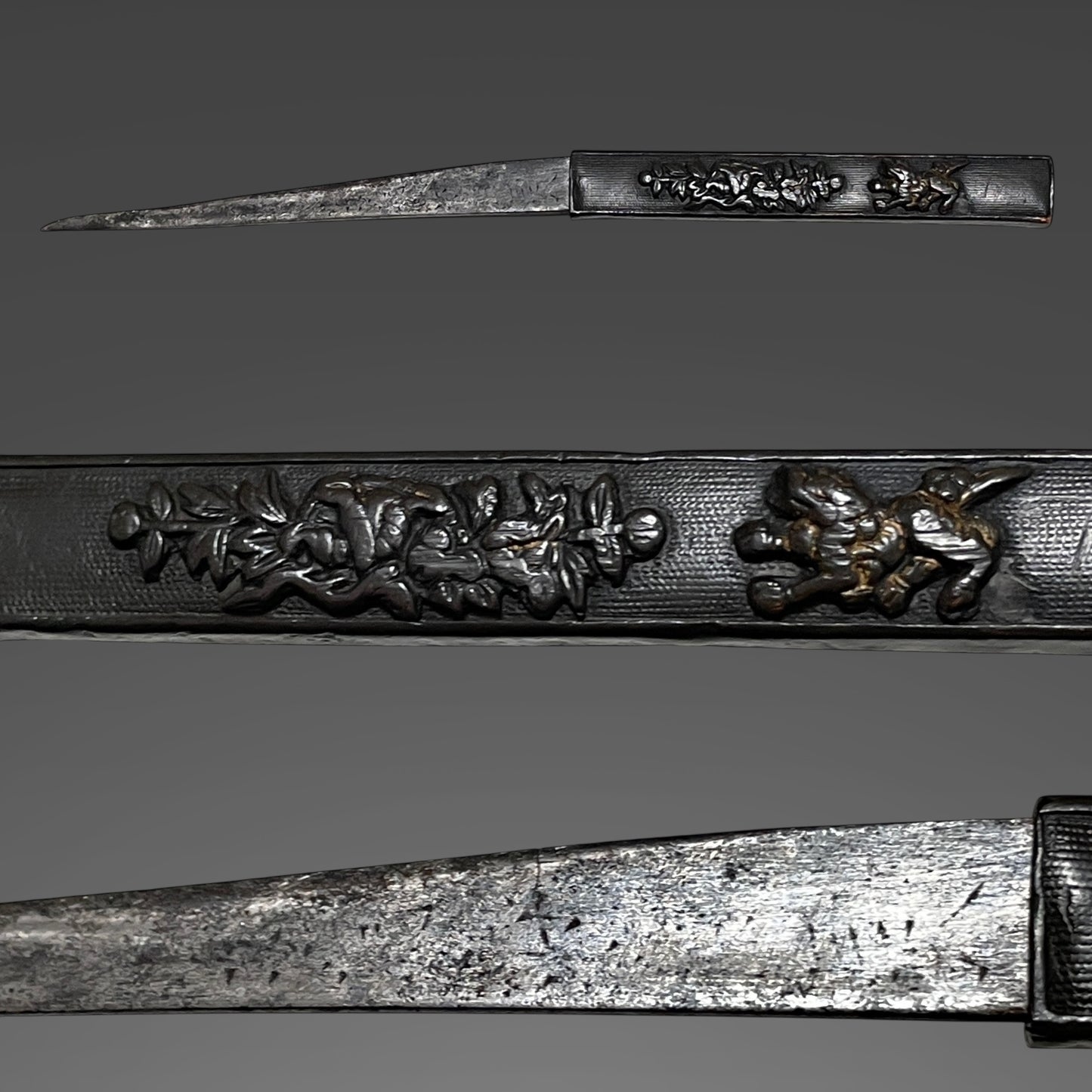 Fujiwara Toyoyuki 藤原豊行 signed Shobuzukuri Wakizashi, Dragon Tsuba, with Kozuka