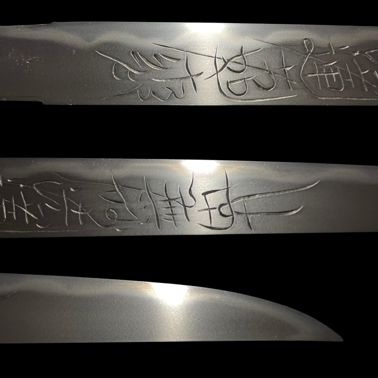 HORIMONO 彫物 TANTO, 南無妙法蓮華経(Namu Myōhō Renge Kyō), Masahide 正秀 signed, Sayagaki 鞘書