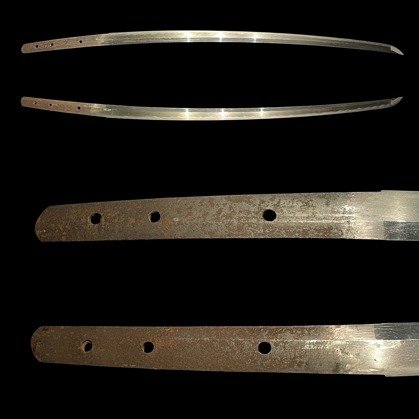 Long Wakizashi with Shirasaya, Peony Tsuba, Waterwheel Habaki, Edo period mumei