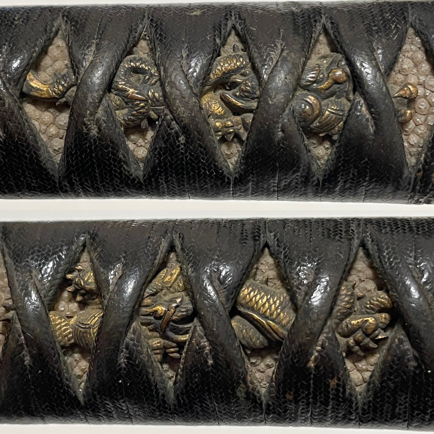 Yukinori 行則 signed KATANA, Dragon Fuchi and Menuki, Ninja style square Tsuba, Muromachi period