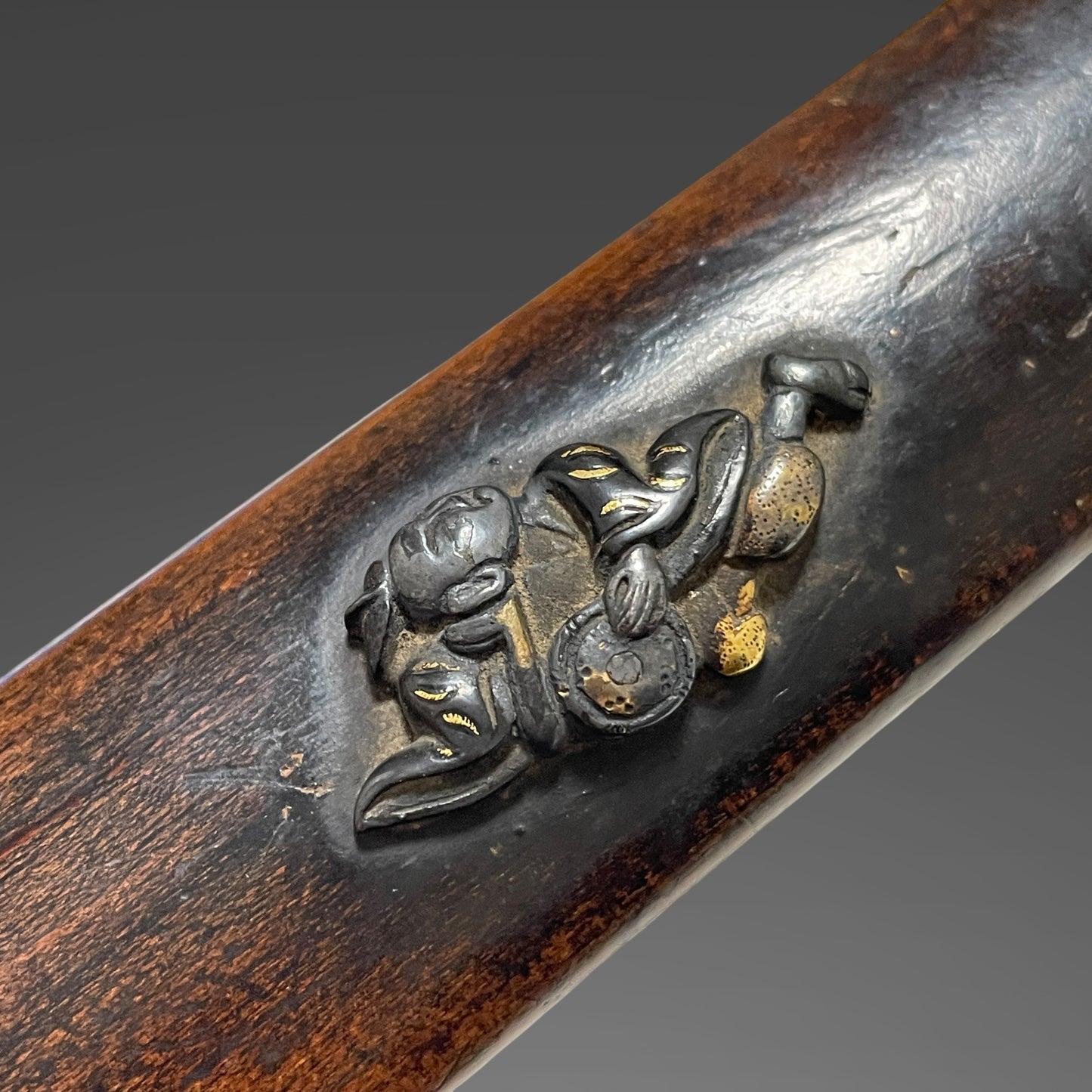 Bizenkokuju Osafune Sukesada signed Wakizashi, Katakitsuka-Koshirae 堅木柄拵, Muromachi period