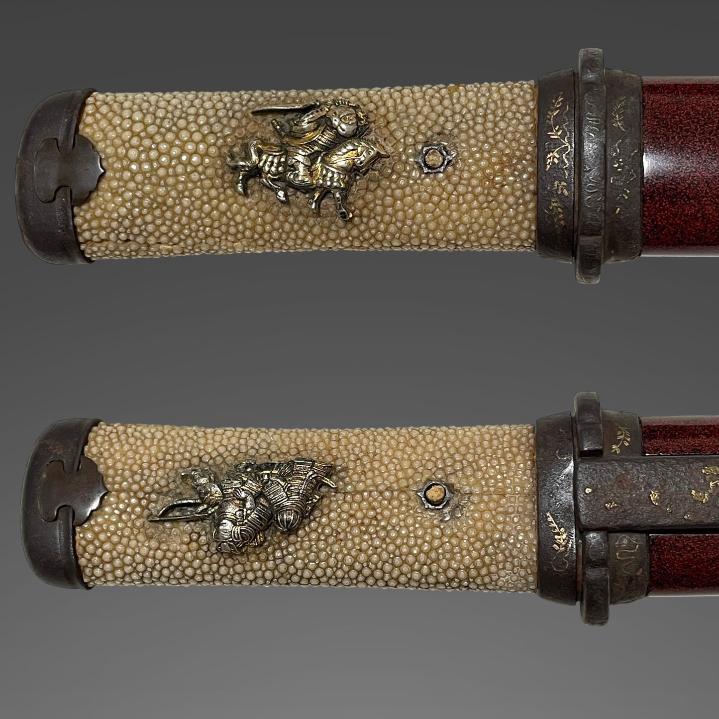 Red TANTO with Kozuka, Iron Fittings, Late Edo period mumei, Bakumatsu era