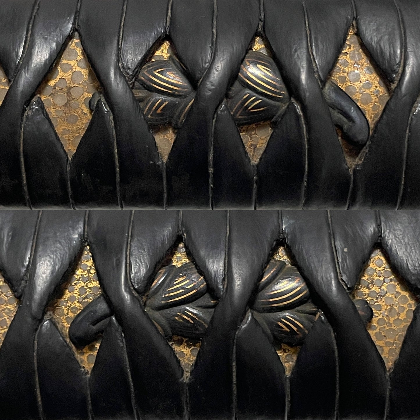 Minamoto Sae 源左衛 signed KATANA, Shakudo Myoga Menuki, Iron Fittings, Muromachi period