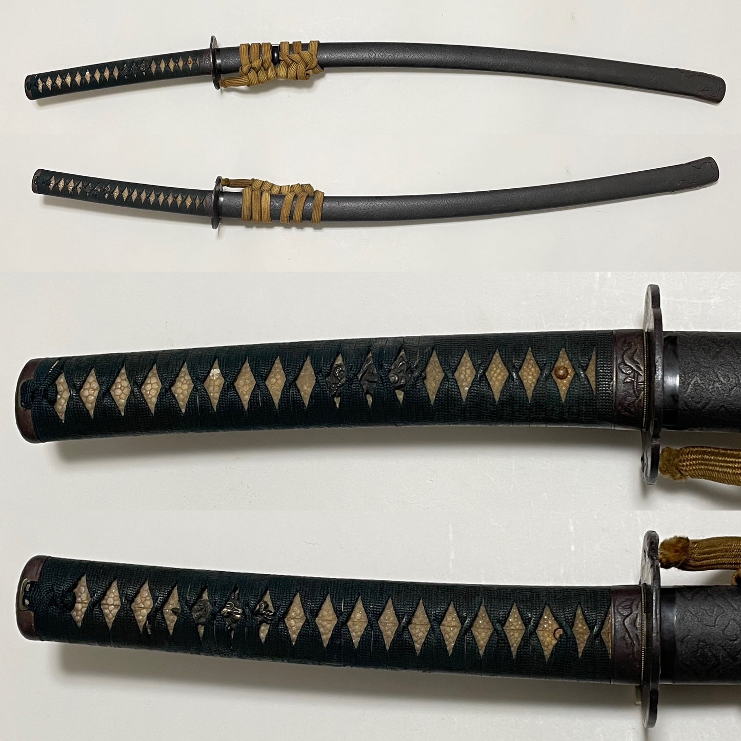 Unmonnuri-Saya 雲文塗鞘 Long WAKIZASHI, Hironori 寛則 signed, Edo period