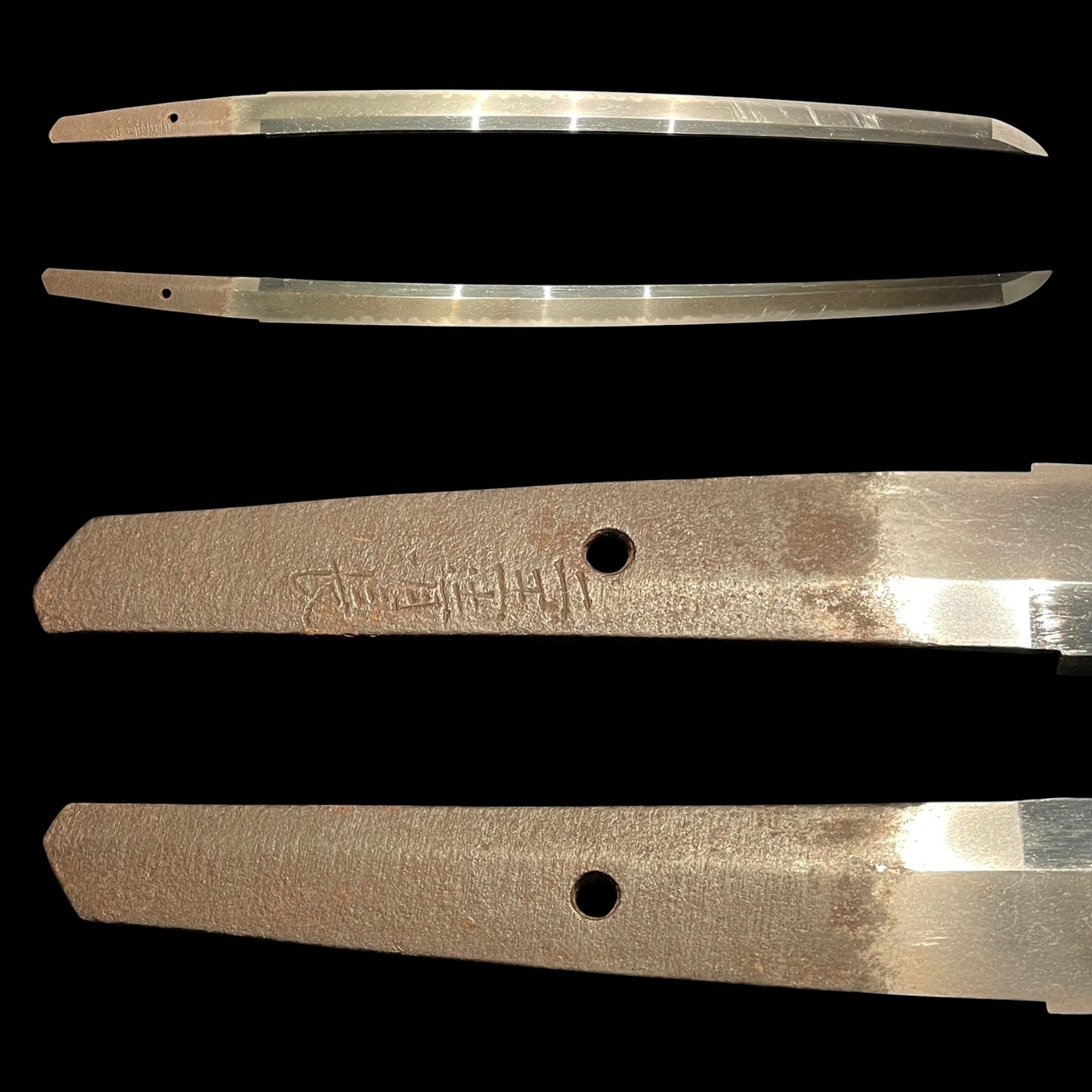Nioh Kiyonaga 二王清長 signed Wakizashi, 浦部貞義 Urabe Sadayoshi signed Crane Fuchi