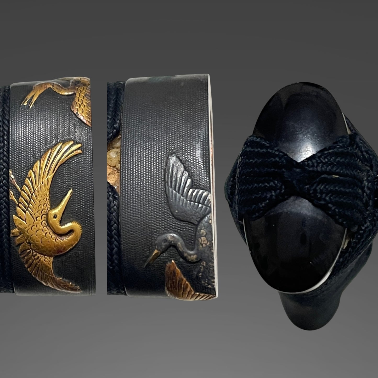 Nioh Kiyonaga 二王清長 signed Wakizashi, 浦部貞義 Urabe Sadayoshi signed Crane Fuchi