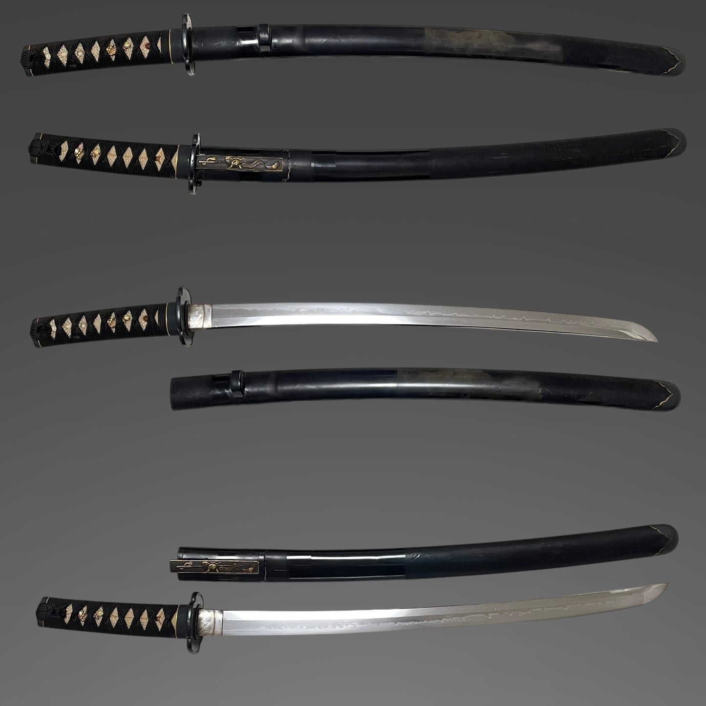 Amazing Hamon Kishu Ishido Yasumitsu 紀州石堂康光 Wakizashi, Shakudo nanako Fittings