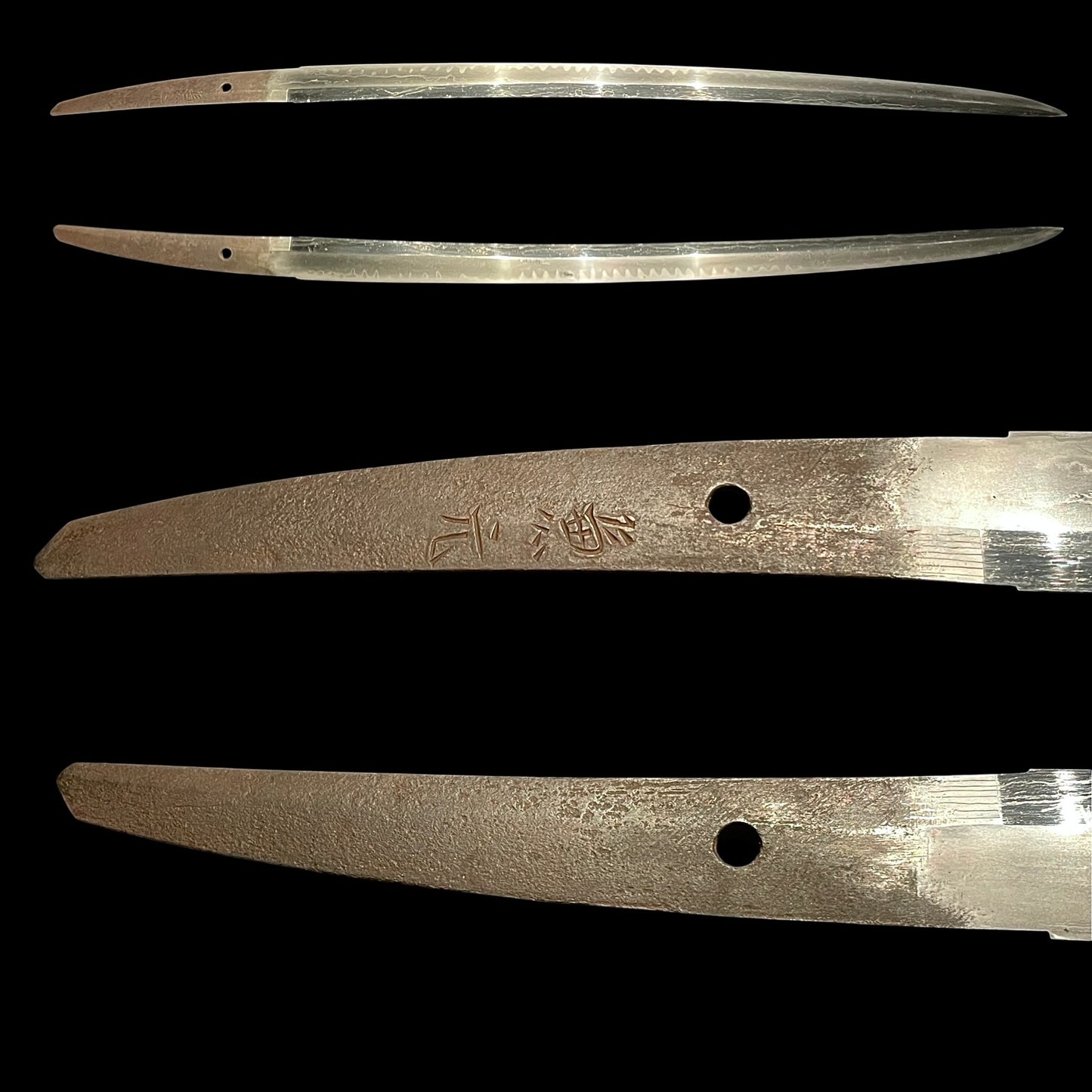 KOGARASUMARU-ZUKURI 小烏丸造 Long Wakizashi, Kanemoto 兼元 signed, Muromachi period