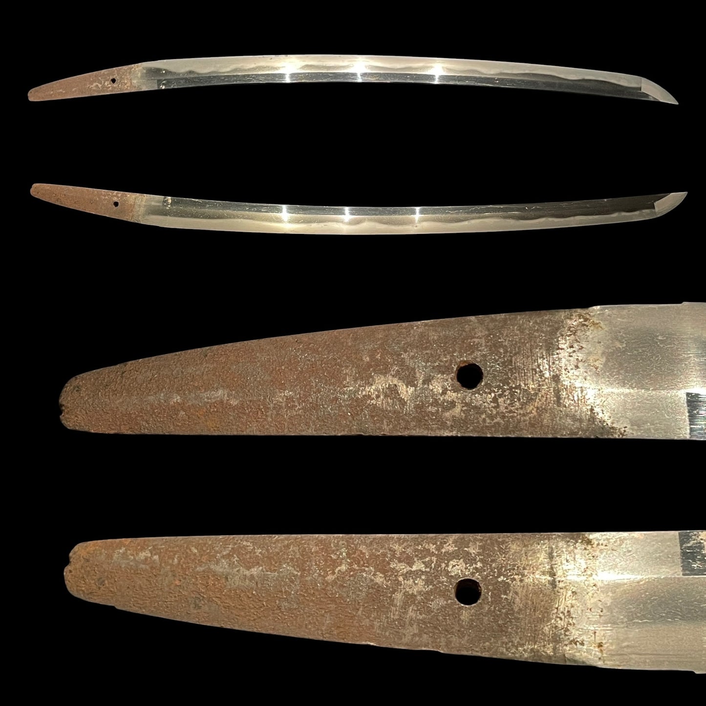Gunbai-Fuchikashira 軍配縁頭 Wakizashi, Wide Hamon, Edo period mumei
