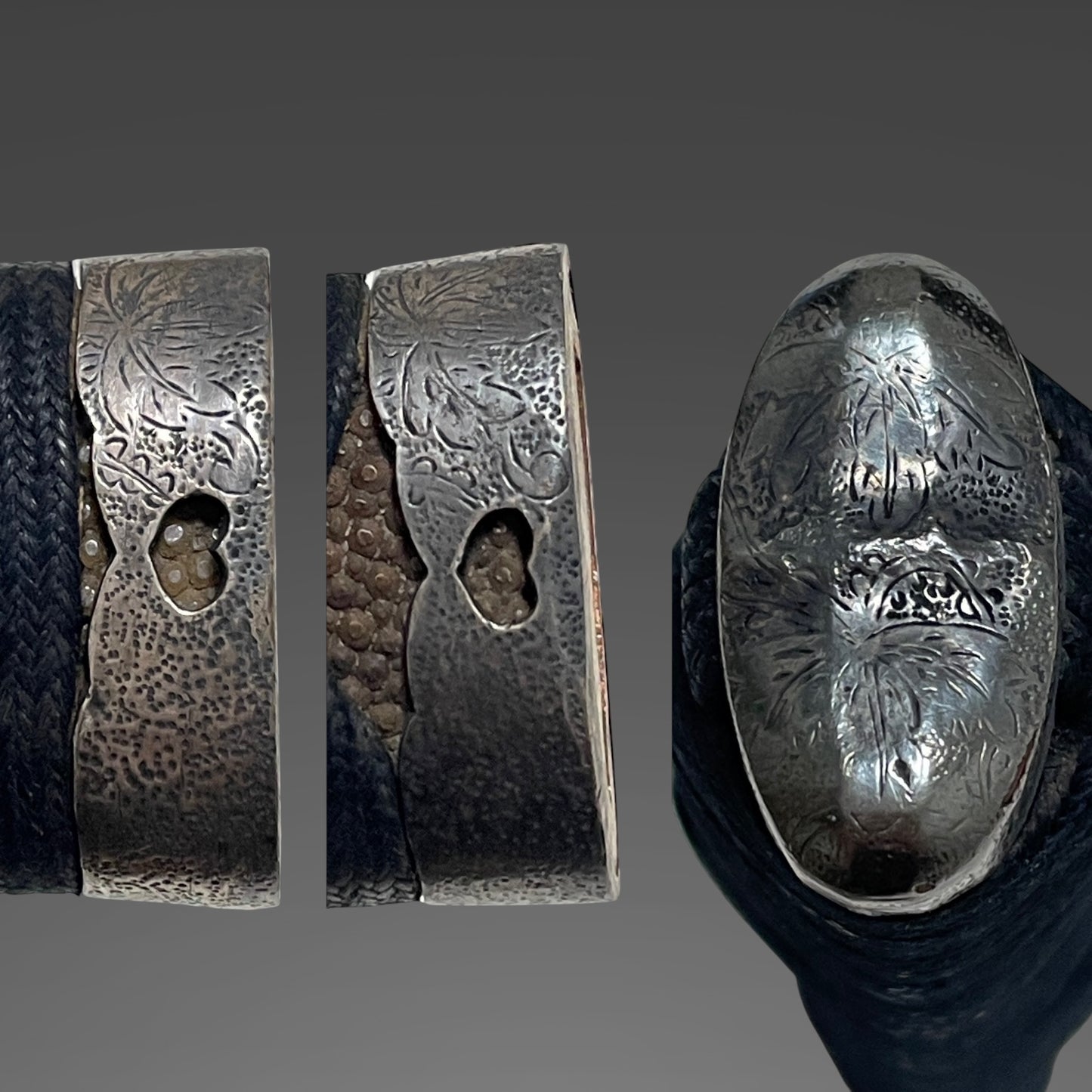 Naginata Naoshi 薙刀直し Wakizashi, Silver Fuchikashira, Muromachi period mumei