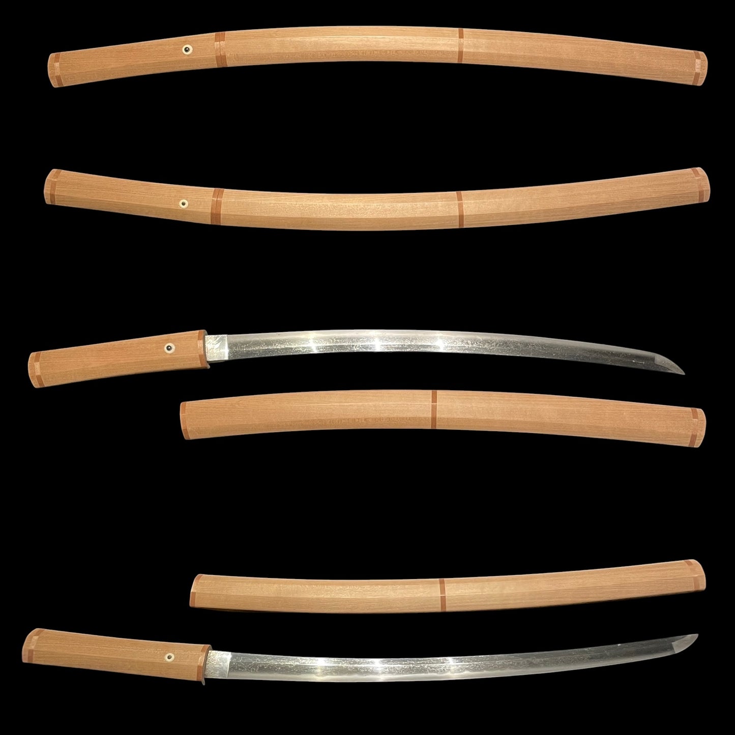 Katsumitsu 勝光 signed Wakizashi, Shibuichi Fuchikashira, Muromachi period, with Shirasaya