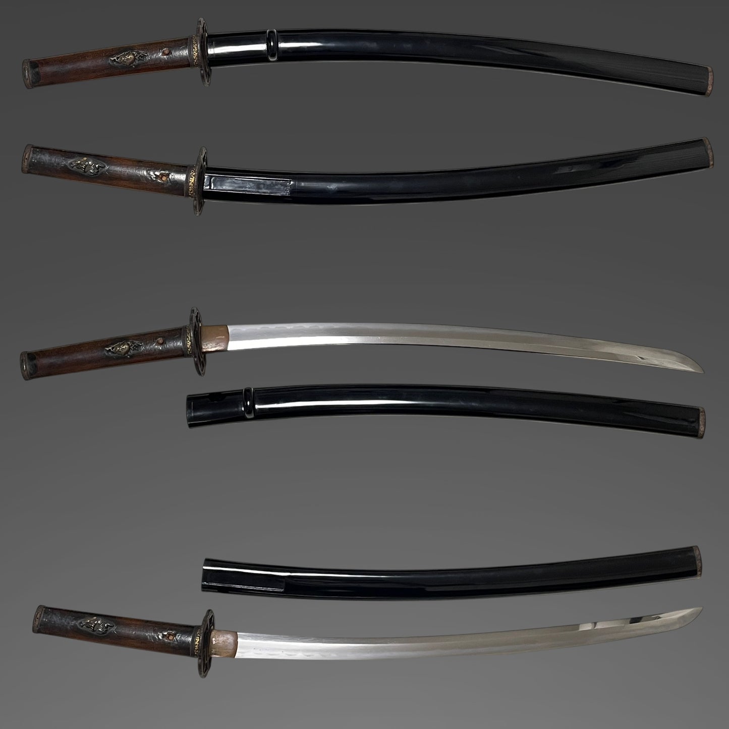 Bizenkokuju Osafune Sukesada signed Wakizashi, Katakitsuka-Koshirae 堅木柄拵, Muromachi period
