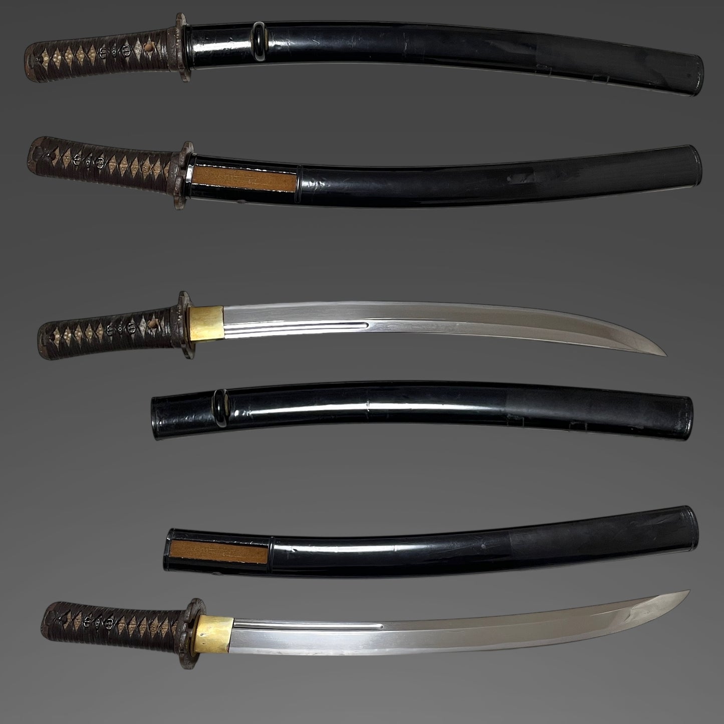 Naginata-Naoshi 薙刀直し Wakizashi, Signed Tsuba, Muromachi period mumei