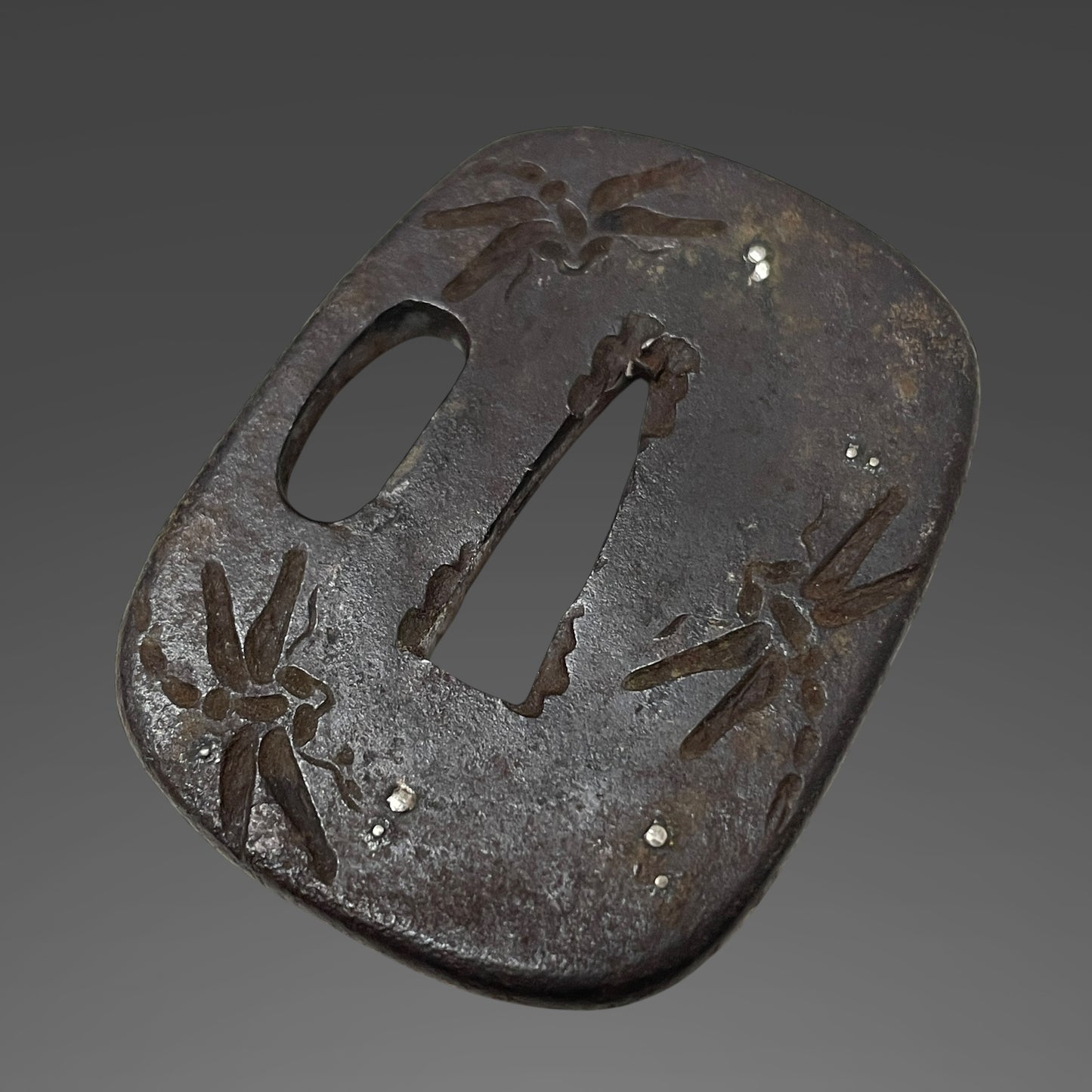 Sunnobi-Tanto 寸延短刀 with Kozuka, Dragonfly Tsuba, Ginkgo Menuki, Late Edo period mumei