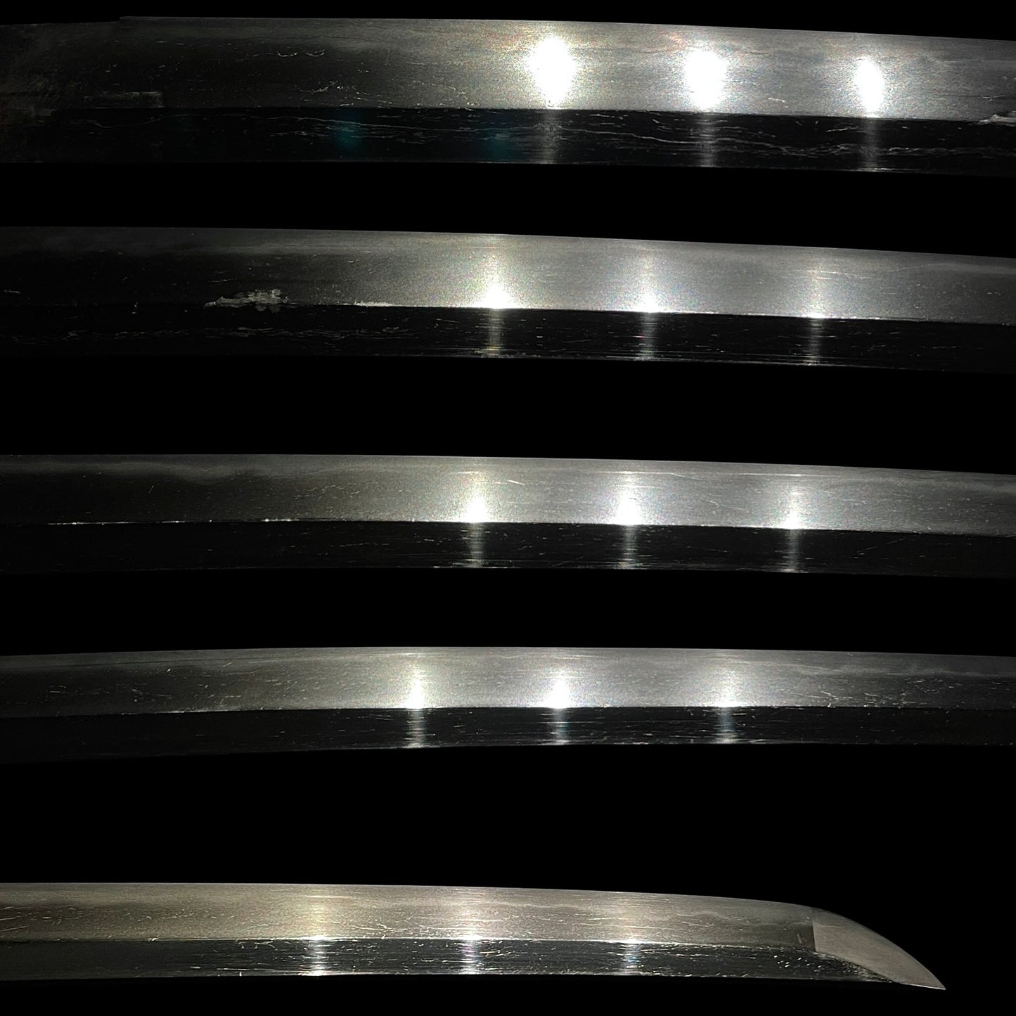 Long Wakizashi with Shirasaya, Peony Tsuba, Waterwheel Habaki, Edo period mumei