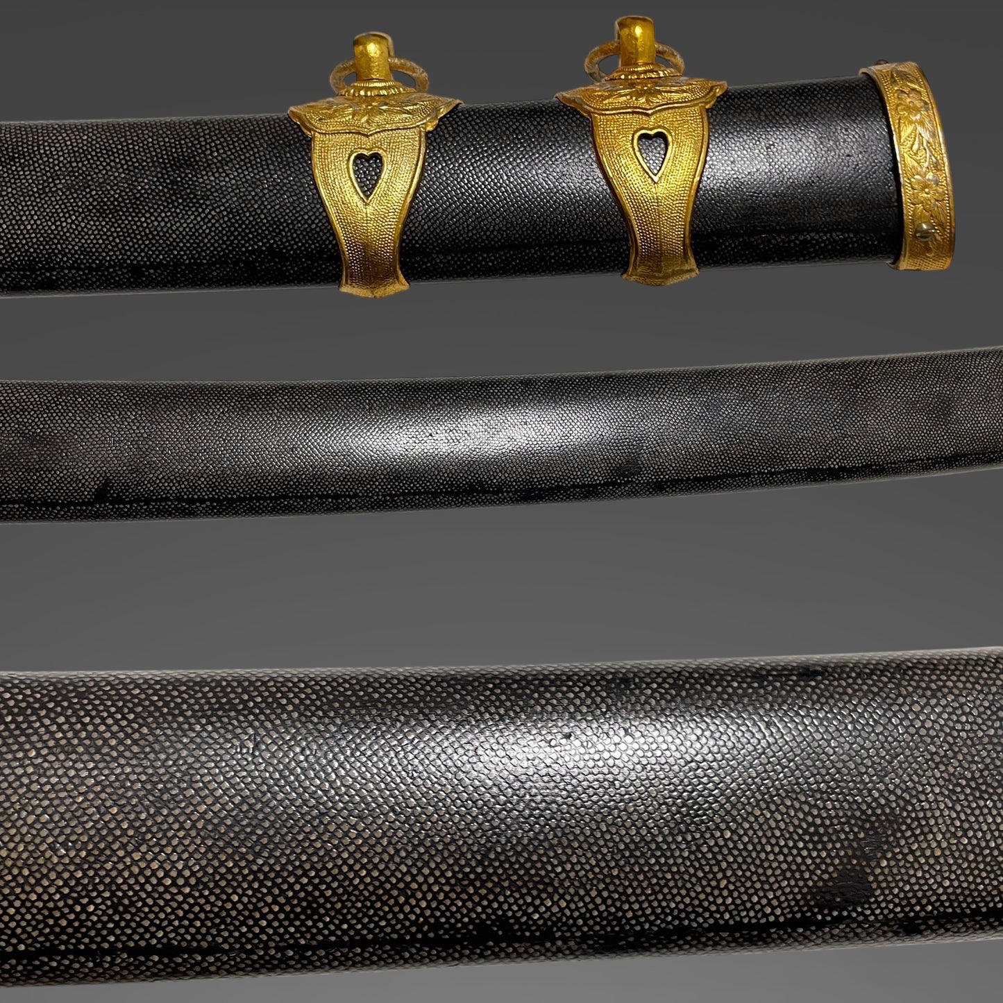 Navy GUNTO 海軍刀, Rayskin Scabbard, Serial number engraved, WW2 Japanese Officer Sword