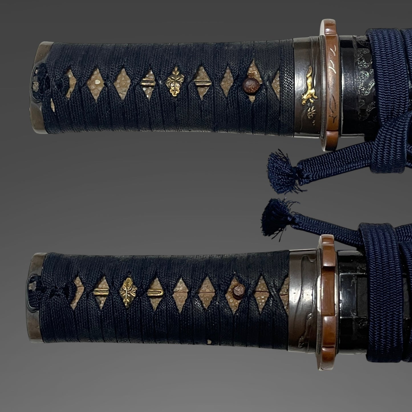 Kawarinuri-Saya 変塗鞘, Horse Fuchikashira TANTO, Edo period mumei