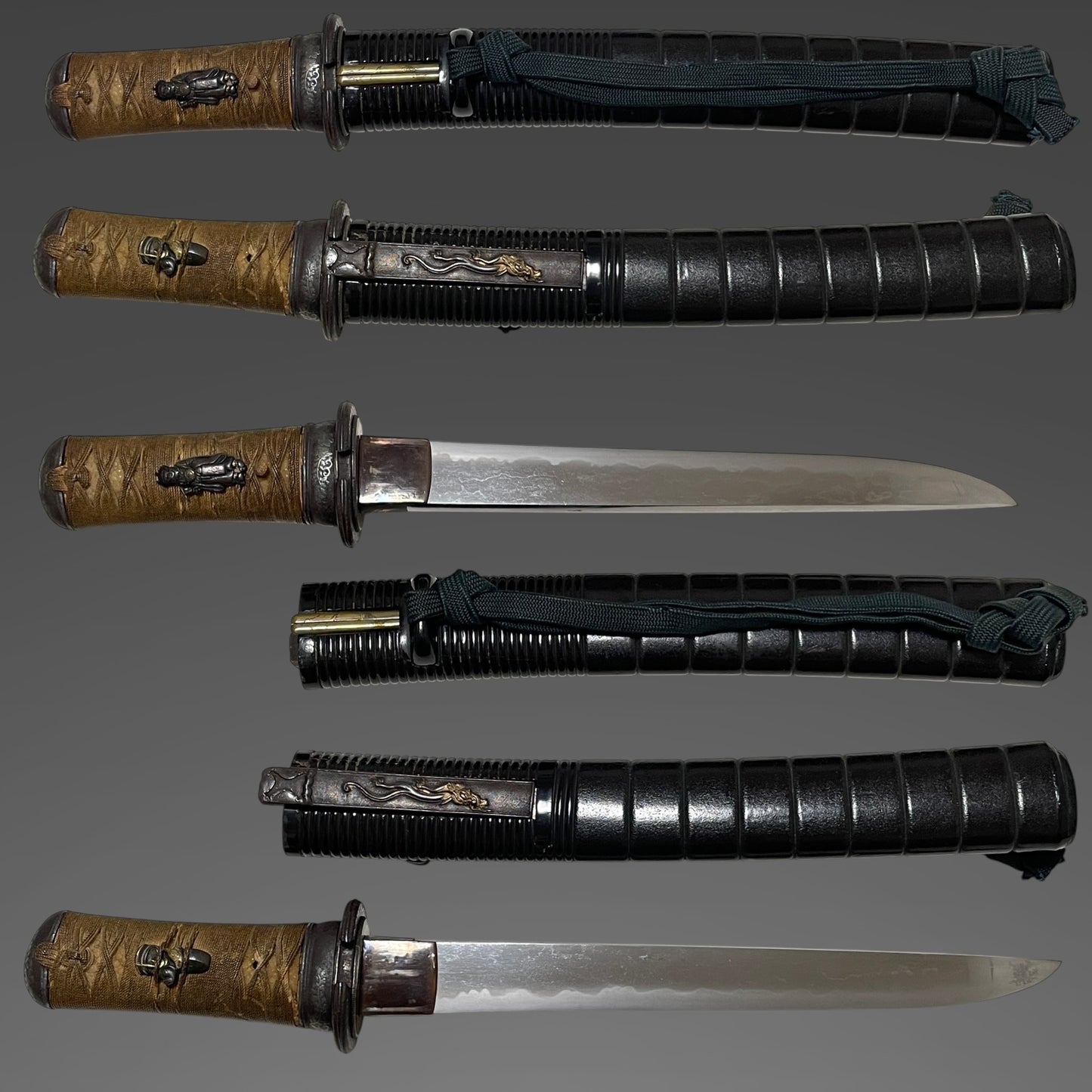 YOROIDOSHI 鎧通し TANTO, Masakiyo 正清 signed, Very Thick blade, with Kozuka and Kogai, Edo period