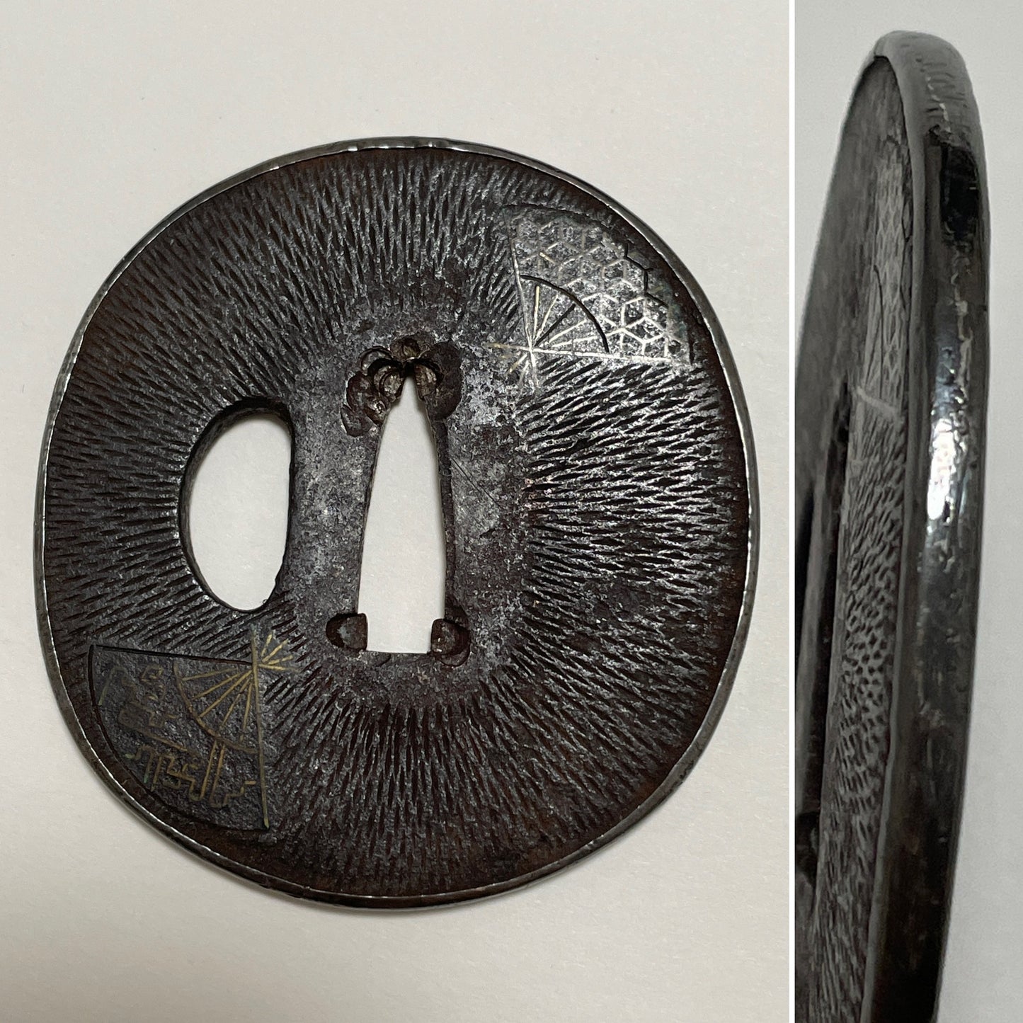 Handachi-Koshirae 半太刀拵 Wakizashi, Silver Fittings, Bonji 梵字 blade