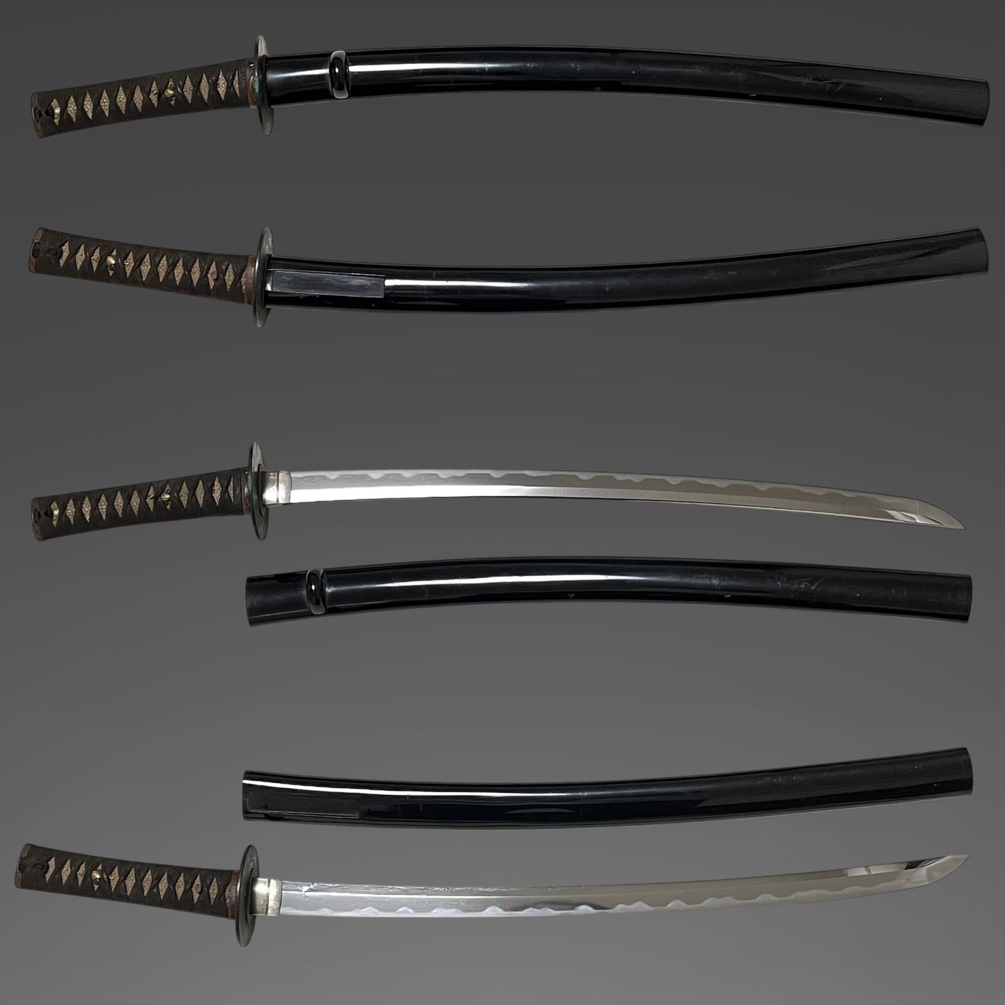 Amazing Hamon Sukezane 助真 signed Wakizashi, Copper Fuchikashira, Edo period