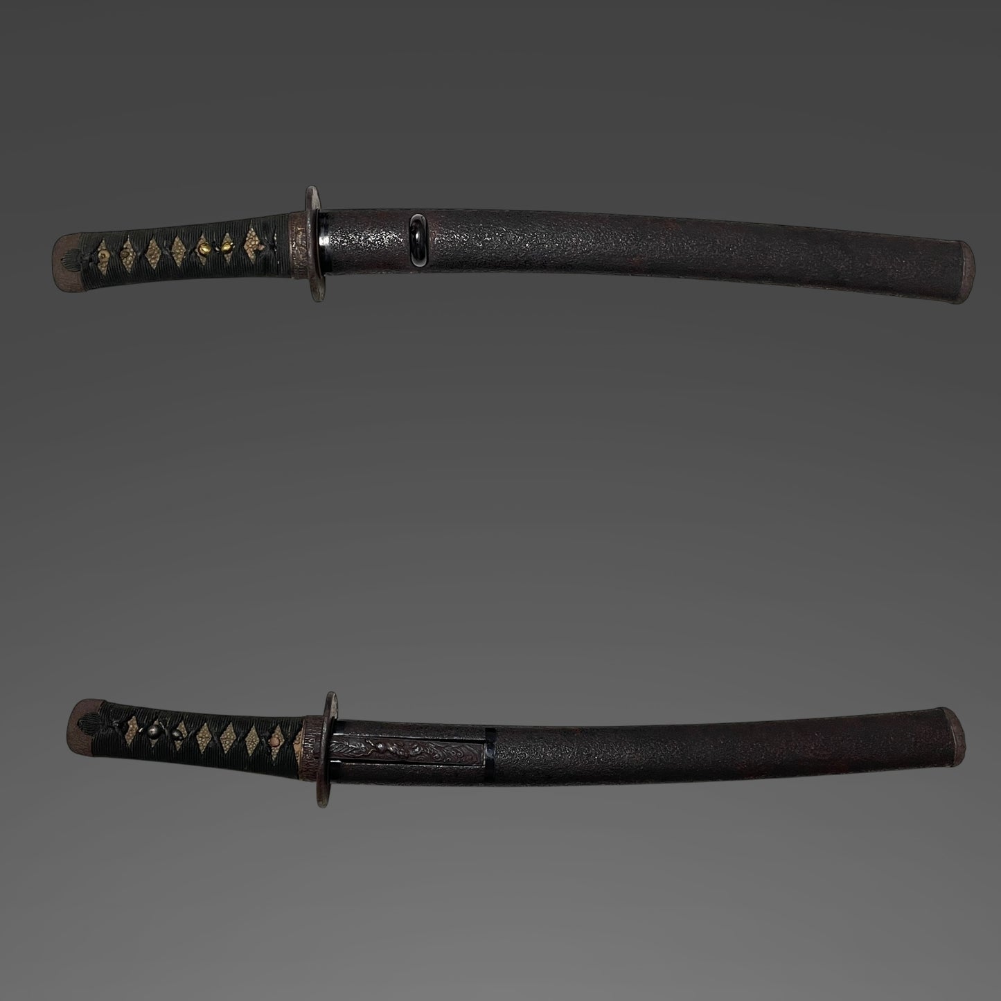Sunnnobi-TANTO 寸延短刀, Puppy Tsuba and Tiger Kozuka, Late Edo period mumei