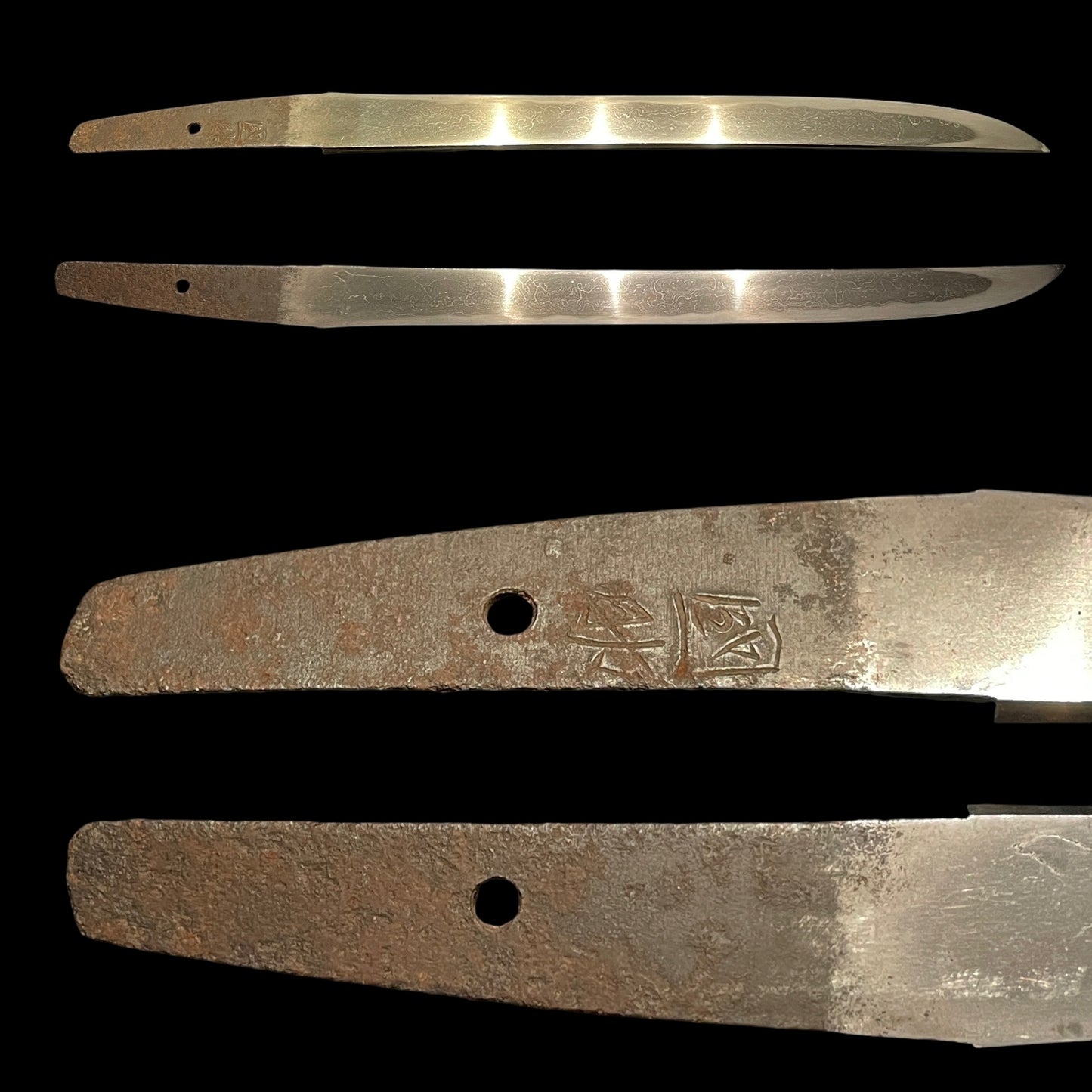 Kunisuke 國助 signed TANTO, Brass Fuchikashira and Kozuka, Muromachi period