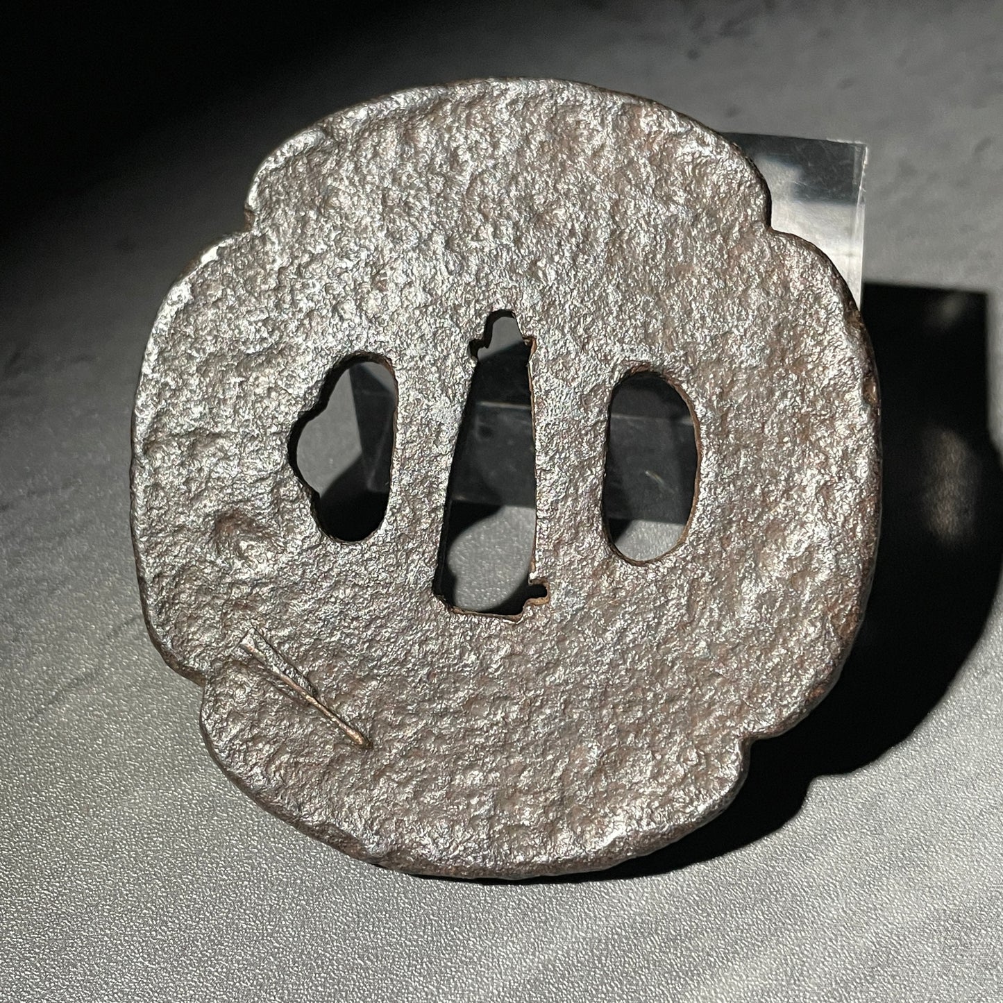 HANNYA 般若 and Uchizue 打杖 TSUBA, Iron back, Edo period