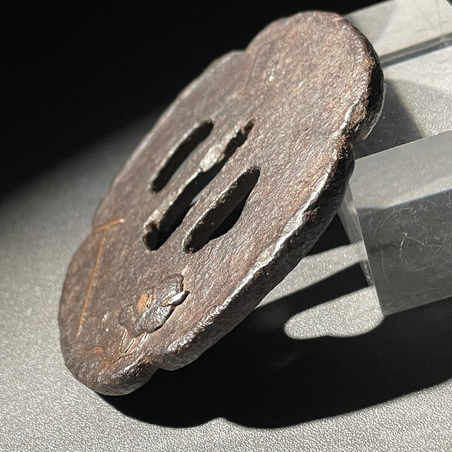 HANNYA 般若 and Uchizue 打杖 TSUBA, Iron back, Edo period