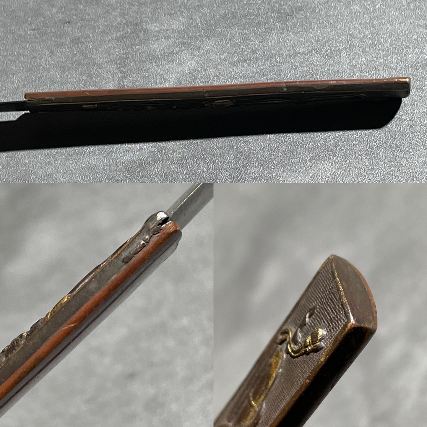 Tachi 太刀 Kozuka, Shakudo back, Signed blade, Edo period