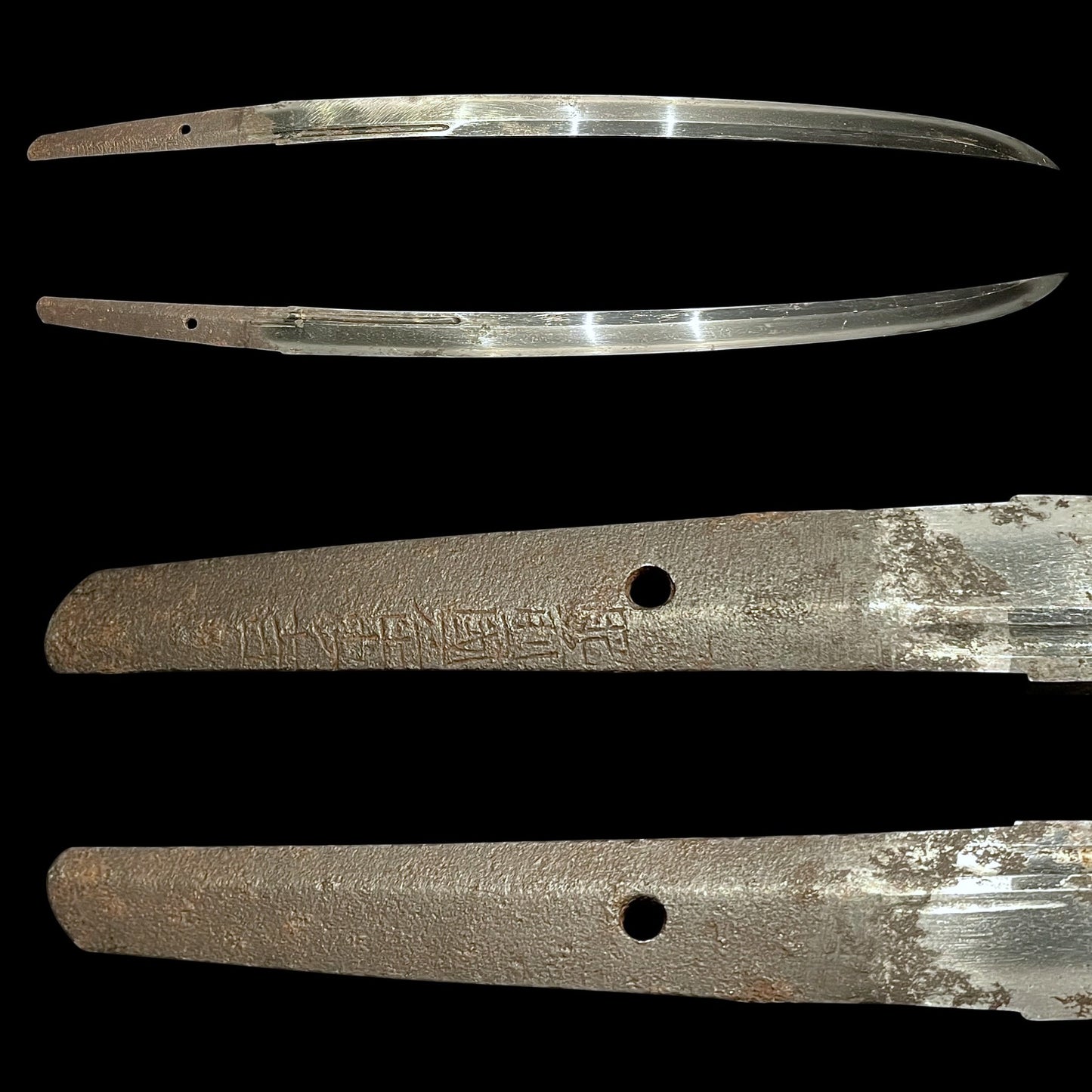 Naginata Naoshi 薙刀直し Wakizashi, Hizenkokuju Tadayoshi 肥前國住忠吉 signed, Mino Fittings