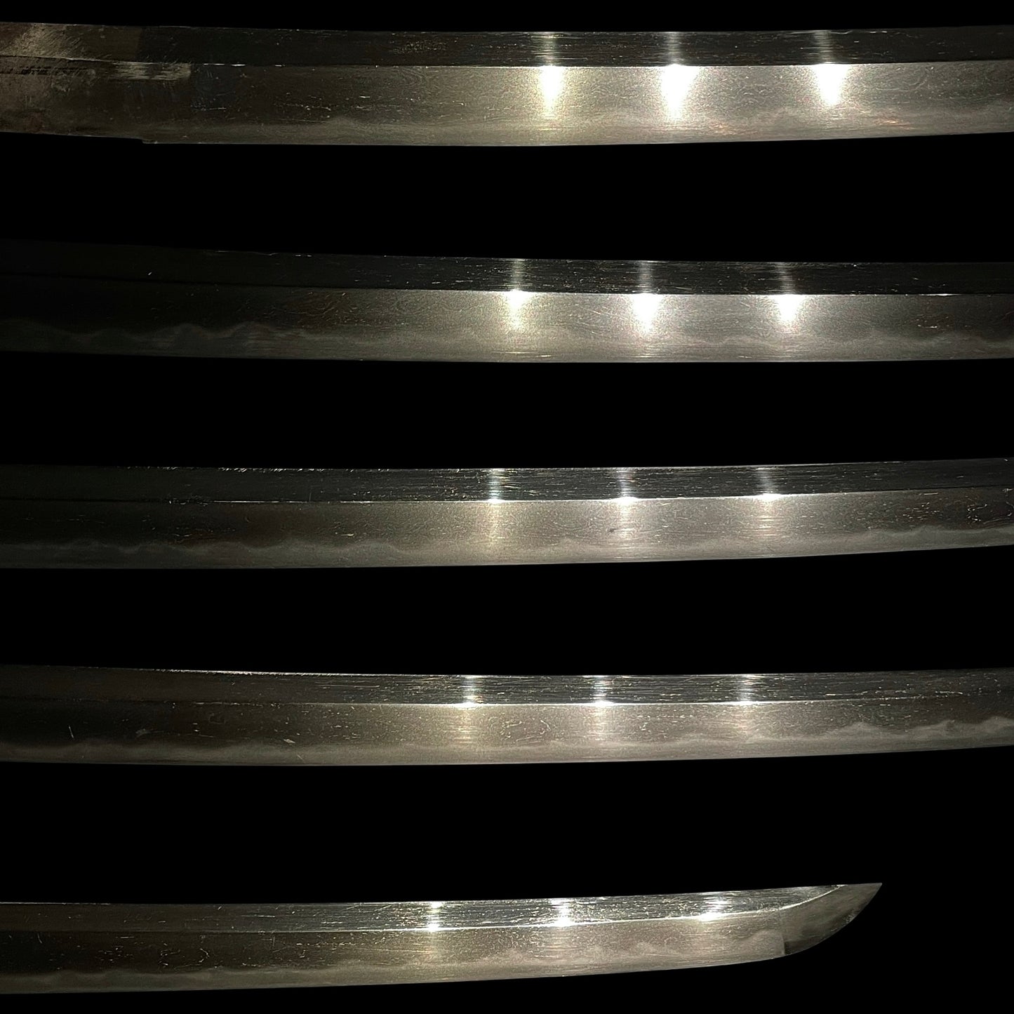 Long Wakizashi with Shirasaya, Peony Tsuba, Waterwheel Habaki, Edo period mumei
