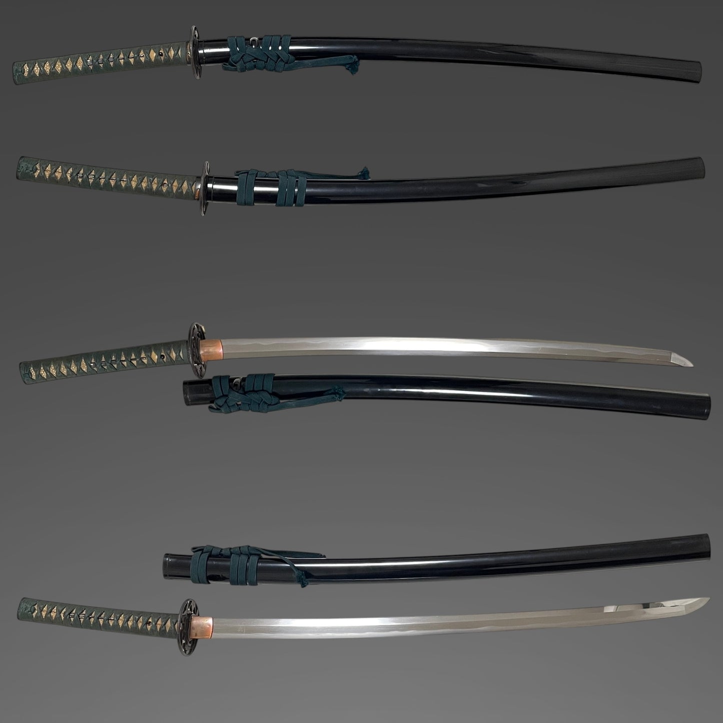 Masamehada 柾目肌 KATANA, Flowers and Vase Fuchikashira, Edo period mumei