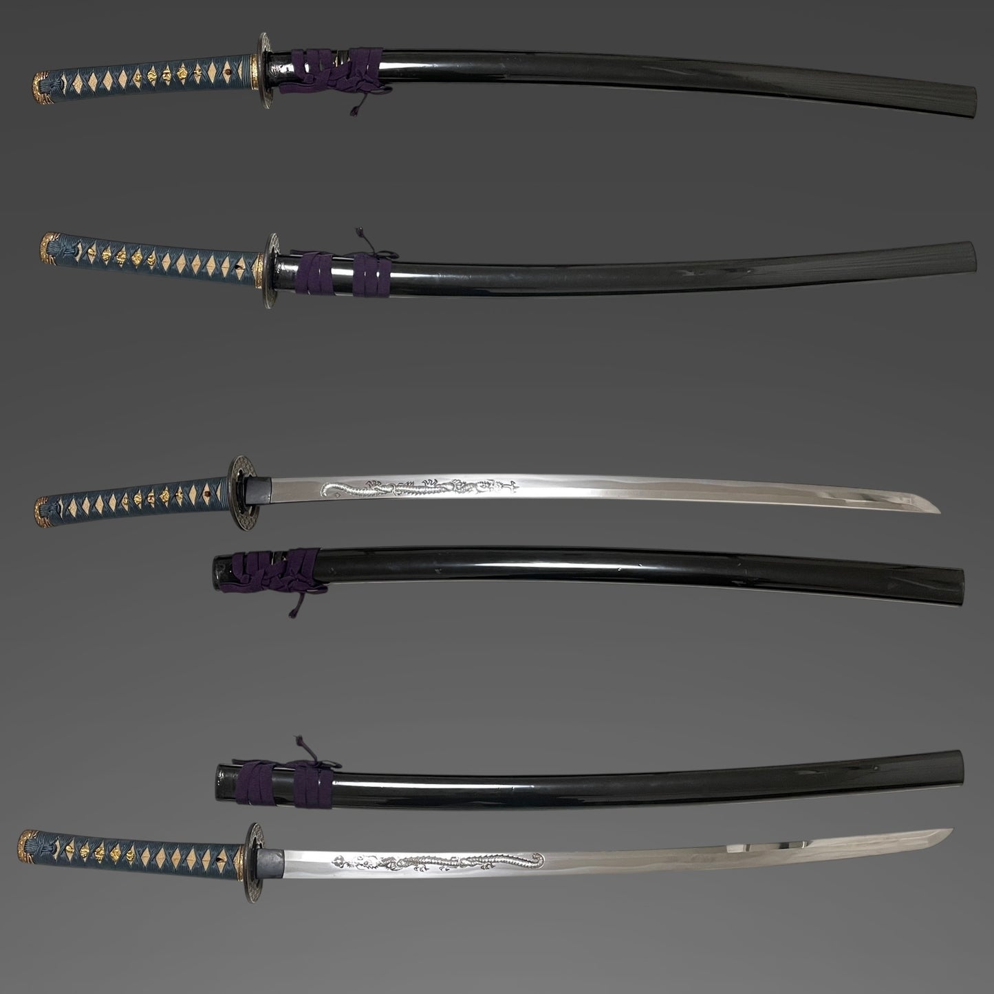Dragon HORIMONO KATANA, Harimadaijo Fuijwara Kiyomitsu 播磨大掾藤原清光 signed, High-grade Fittings