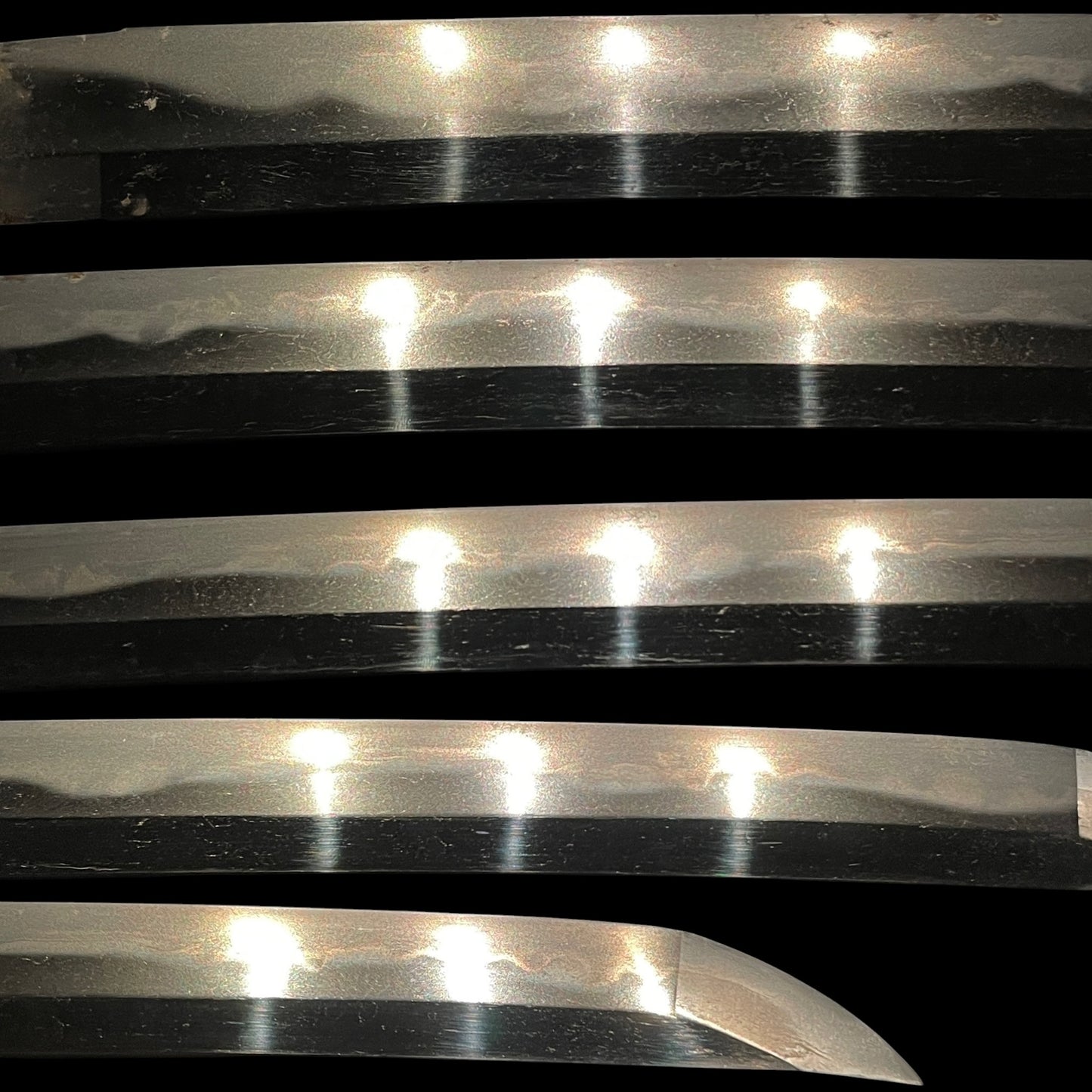 Gunbai-Fuchikashira 軍配縁頭 Wakizashi, Wide Hamon, Edo period mumei