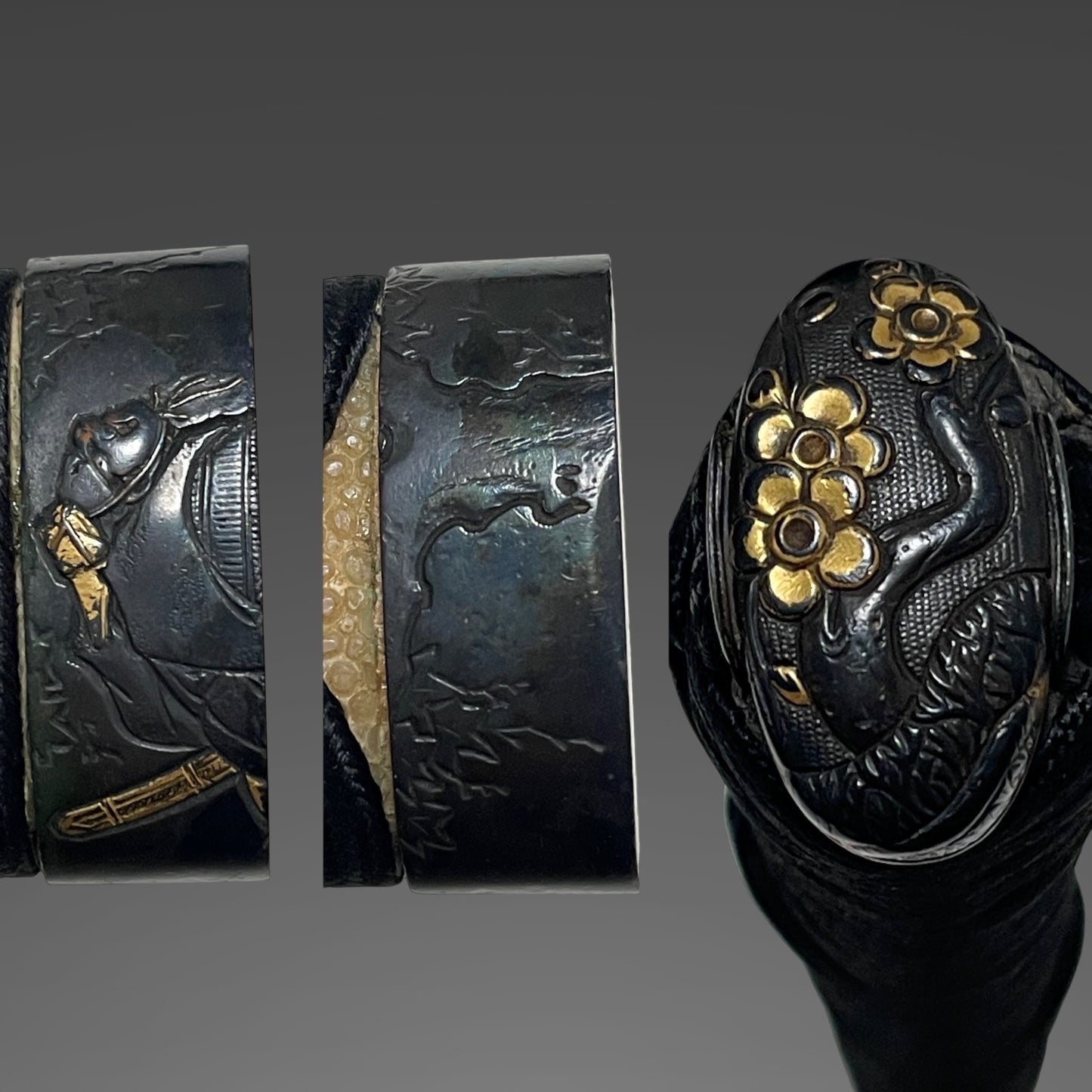 Takinobori 滝登り Tsuba KATANA, Bohi 棒樋, Muromachi period, Oosuriage mumei